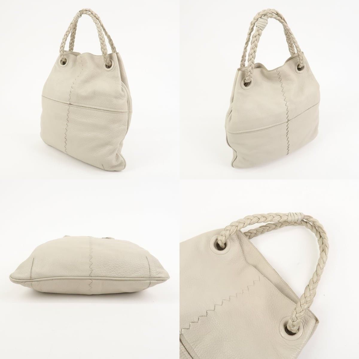 Bottega Veneta Bottega Veneta Calfskin Shoulder Bag Cream Size ONE SIZE - 3 Thumbnail