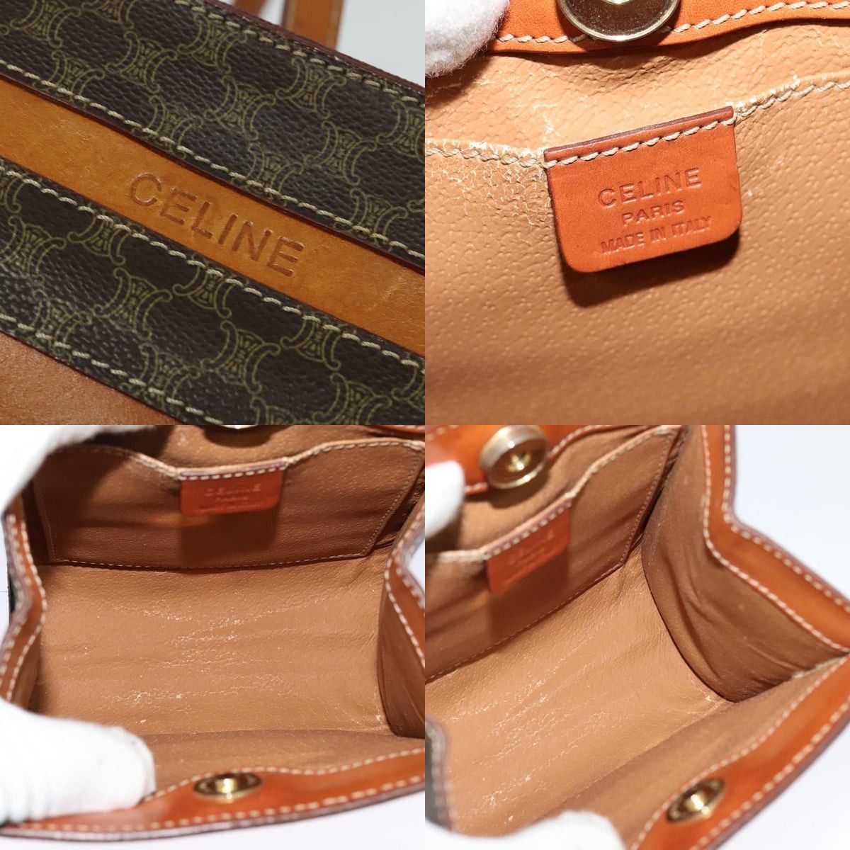 Celine CELINE Macadam Canvas Backpack Pvc Leather Brown Gold Size ONE SIZE - 11 Thumbnail