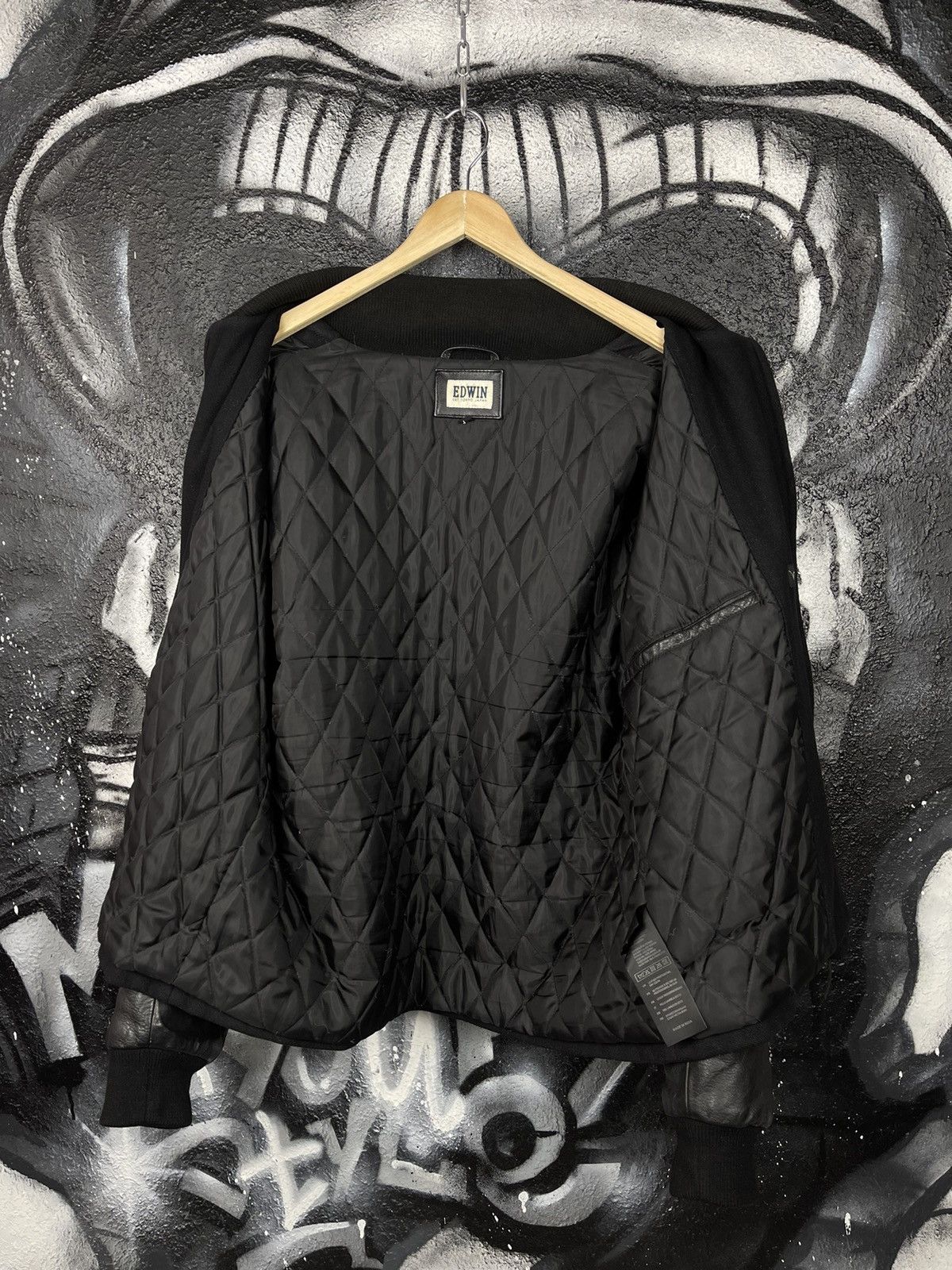 Edwin Edwin Wool/Leather Baseball Bomber Jacket Size L Size US L / EU 52-54 / 3 - 6 Thumbnail