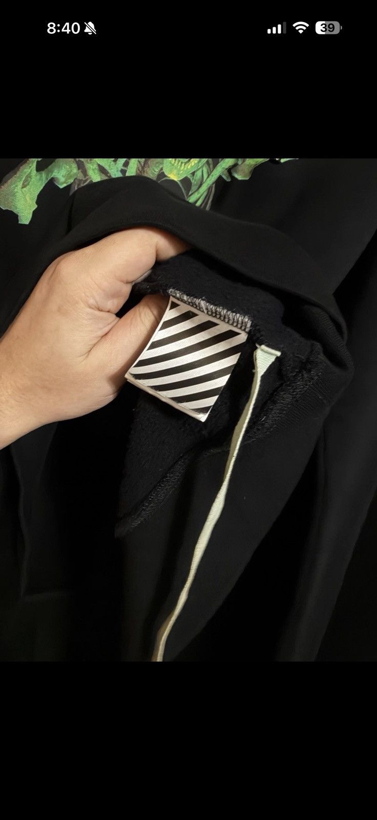 Off-White Mirror Skeleton Hoodie Black Size US M / EU 48-50 / 2 - 6 Thumbnail