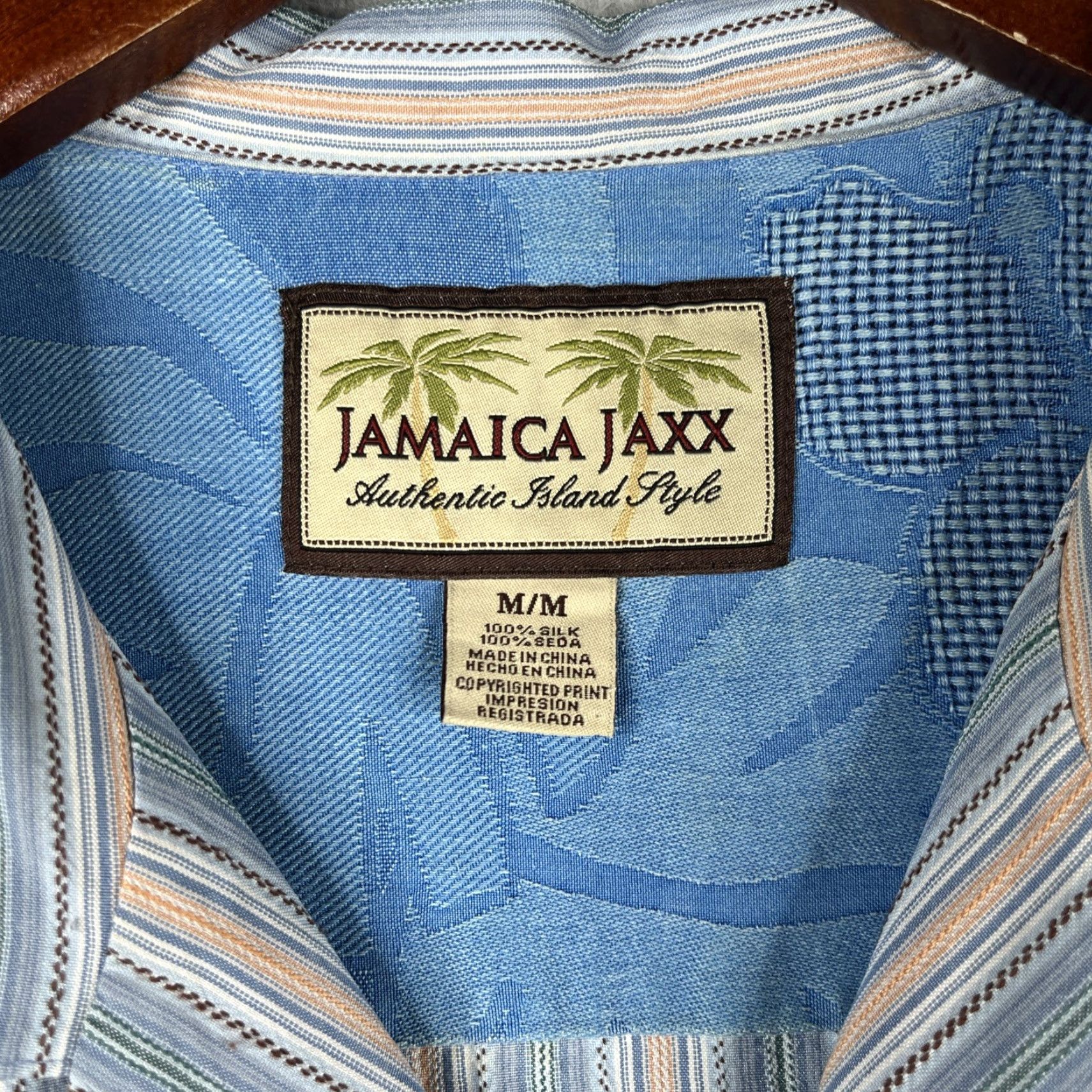 Vintage Jamaica Jaxx Silk Shirt Short Sleeve Button-Up Floral Blue M Mens Size US M / EU 48-50 / 2 - 6 Thumbnail