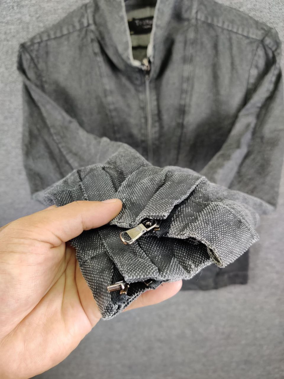 Transit Uomo Transit Uomo Denim Zipper Jacket Size US XS / EU 42 / 0 - 13 Thumbnail