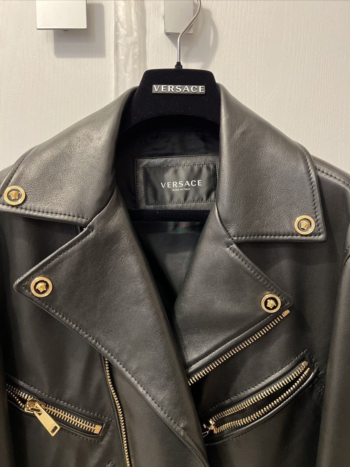 Versace Biker Jacket Versace AW2022 Runway Nappa Leather Grailed
