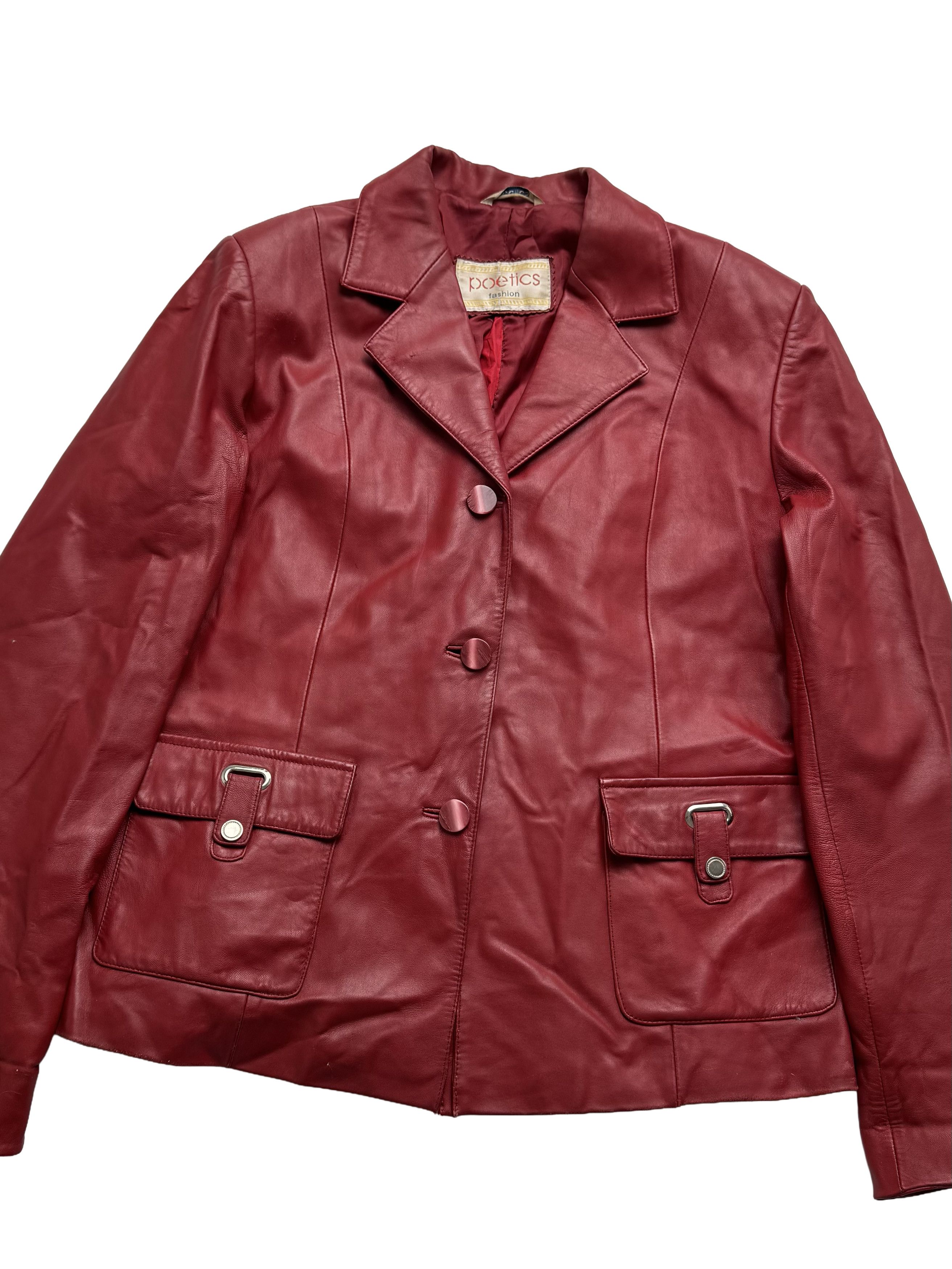 Vintage Vintage Y2K Leather Jacket Tailored Button Front Pocket Size L / US 10 / IT 46 - 6 Thumbnail