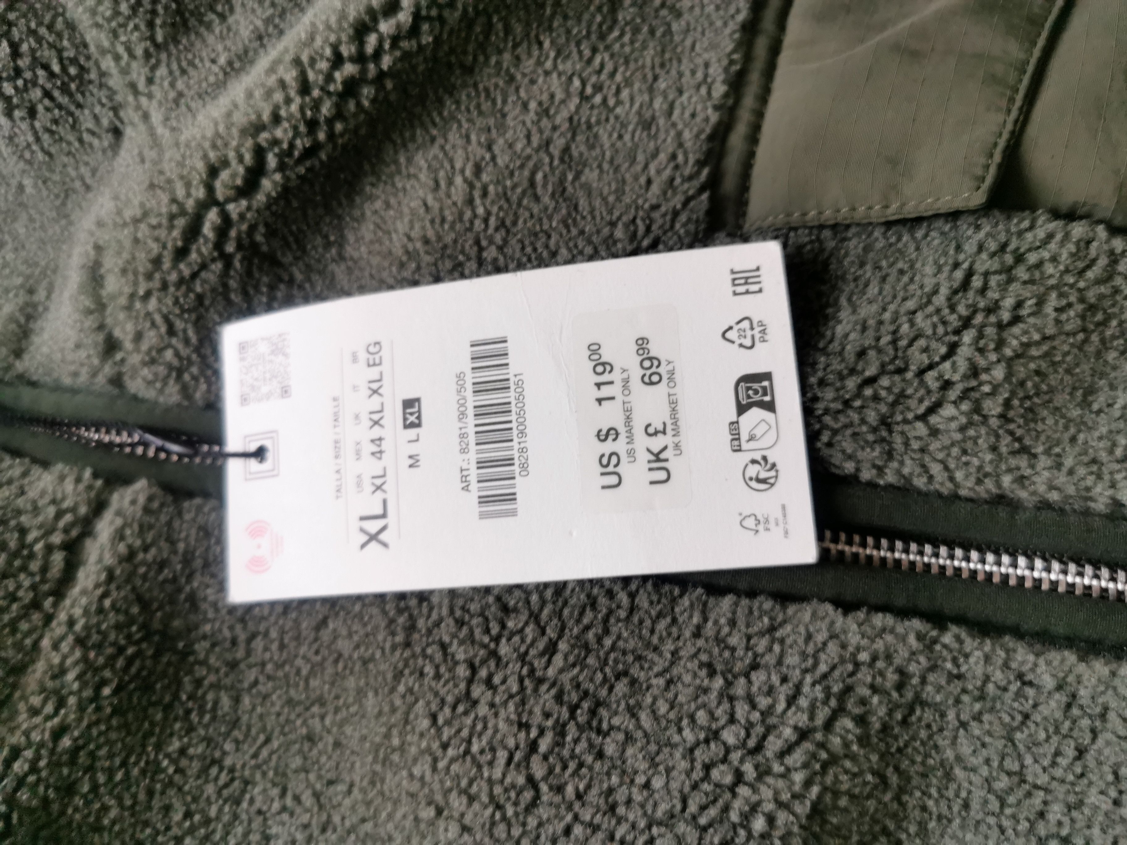 Zara Zara faux shearling effect, jacket with contrast brand new Size US XL / EU 56 / 4 - 6 Thumbnail