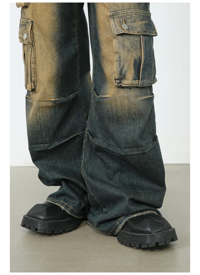 Jean × Vintage Cargo Style Baggy Jeans Multi-Pocket Size US 32 / EU 48 - 6 Thumbnail