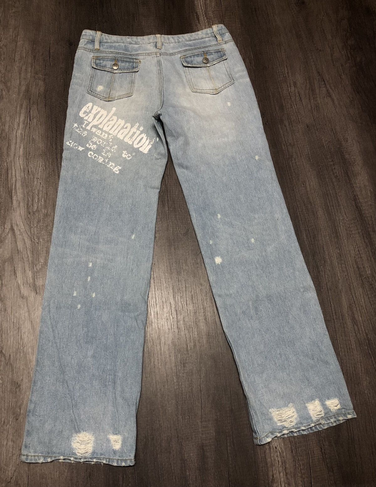 Japan Blue × Japanese Brand SKY BOMBER 391B08 Distressed Jeans Size US 32 / EU 48 - 14 Thumbnail