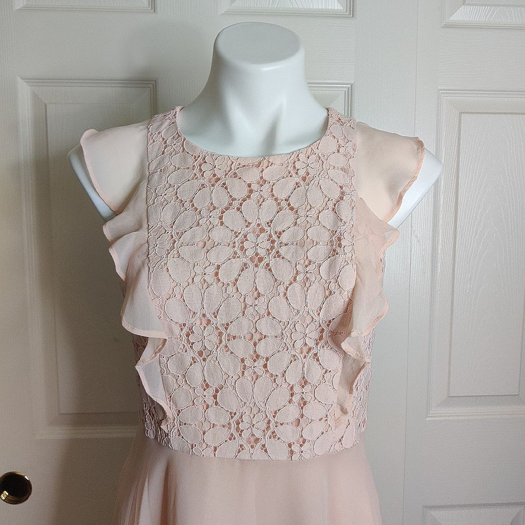 Nanette Lepore Nanette Lepore floral lace ruffle chiffon dresss sz 4 Size S / US 4 / IT 40 - 3 Thumbnail
