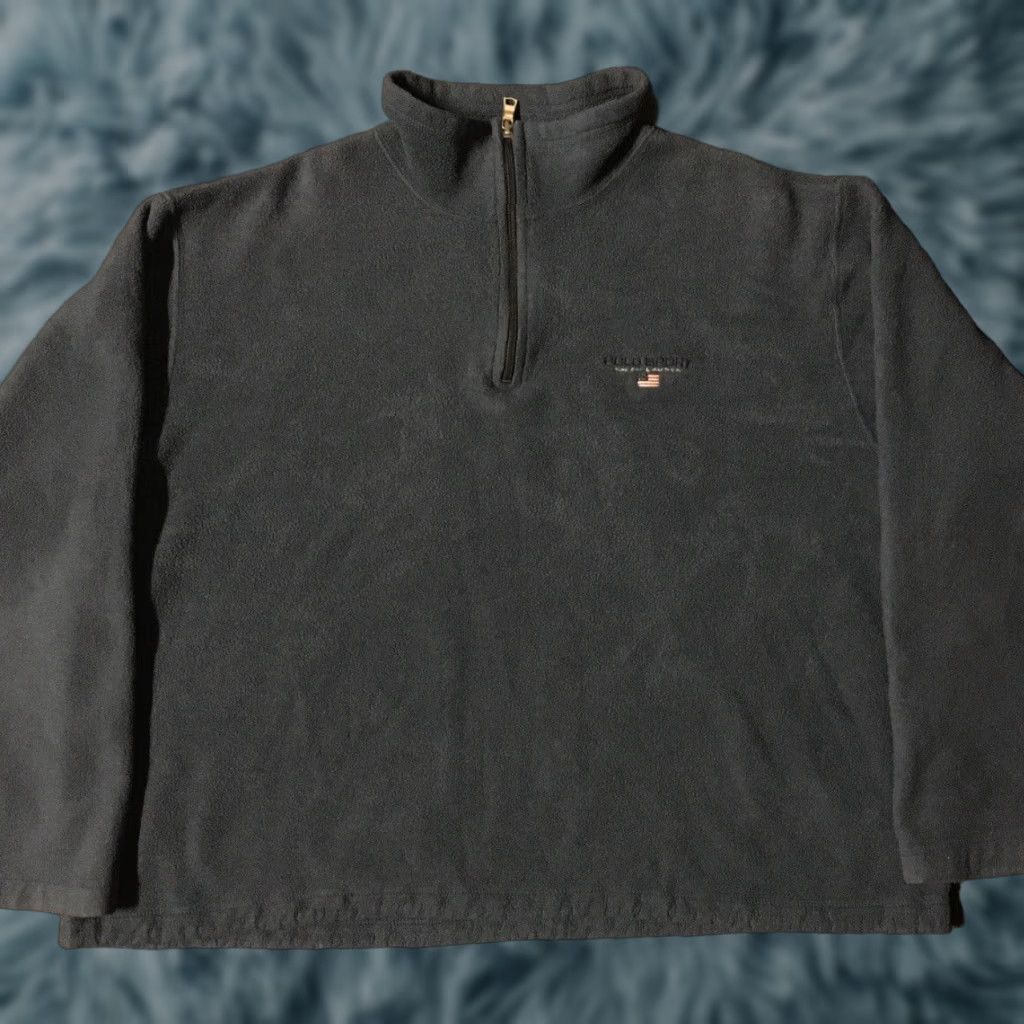 Polo Ralph Lauren VINTAGE Polo Ralph Lauren 1/4 Zip Fleece Jacket XL Blue Polo Sport BOXY Fit 90s Casual Men Size US XL / EU 56 / 4 - 1 Thumbnail