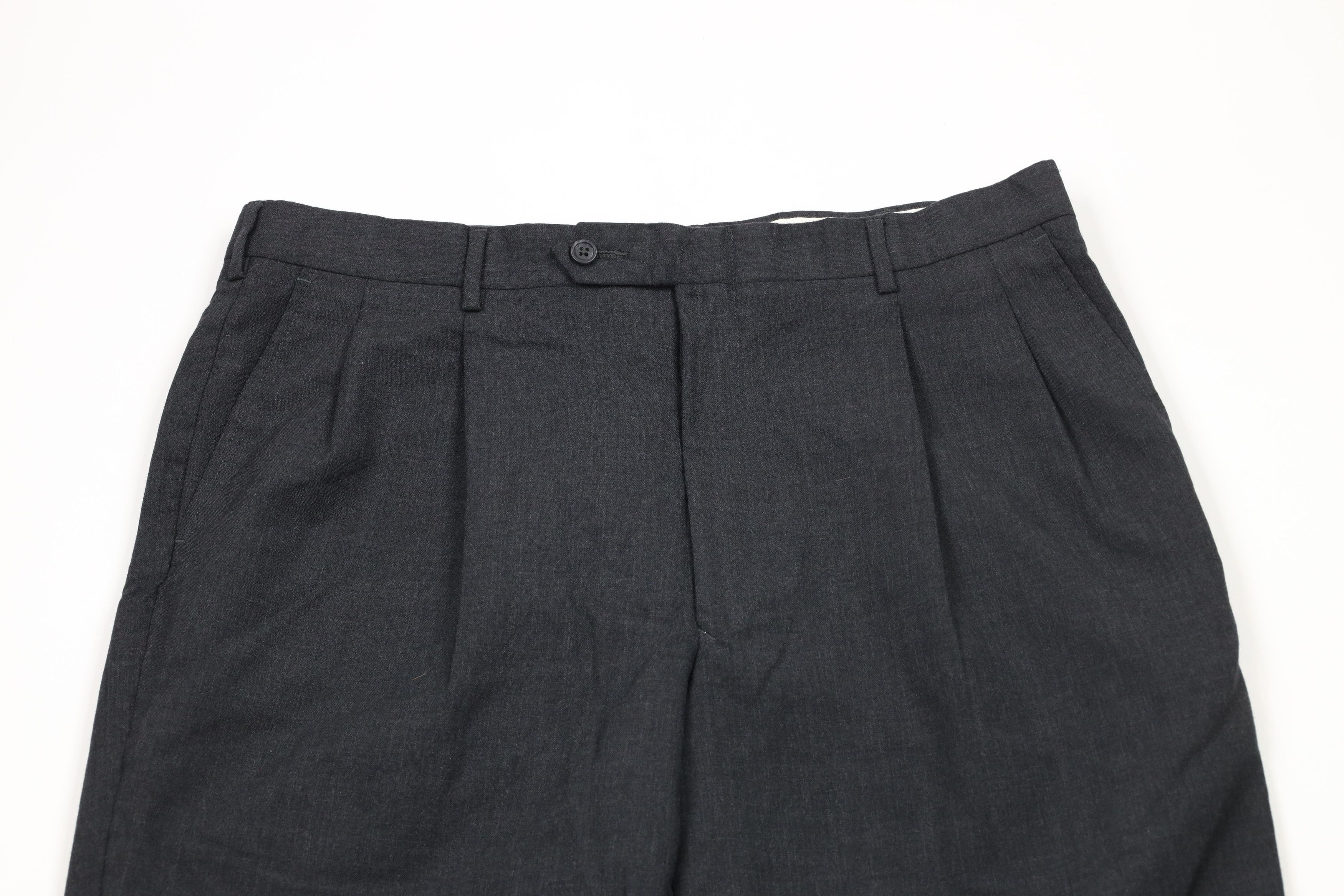 Vintage Vintage 90s Streetwear Wide Leg Wool Chino Pants Gray Size US 36 / EU 52 - 2 Thumbnail