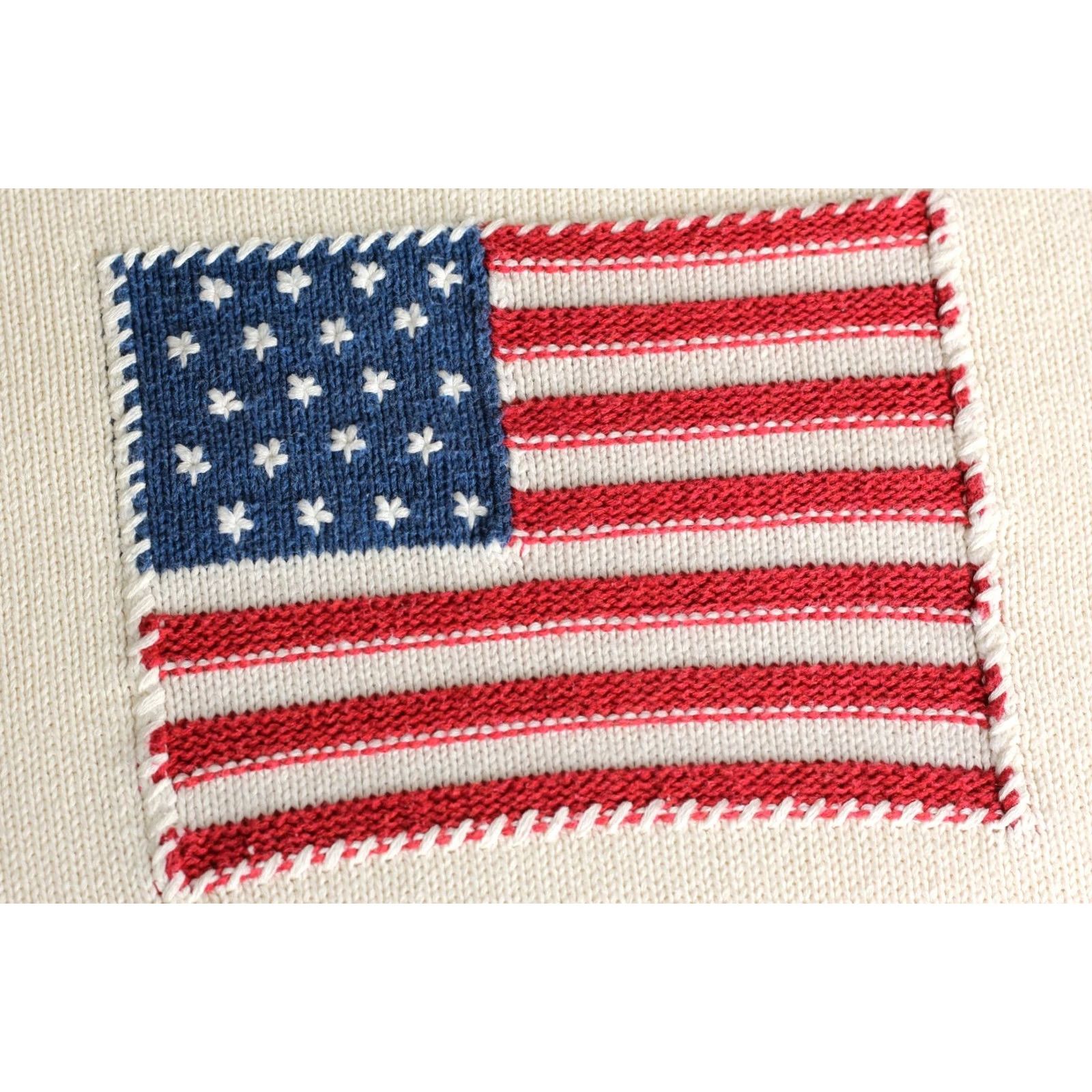 Gant Vintage GANT Jumper Mens Knit Cotton Crew Neck M Beige USA Flag VR4007 Size US M / EU 48-50 / 2 - 4 Thumbnail