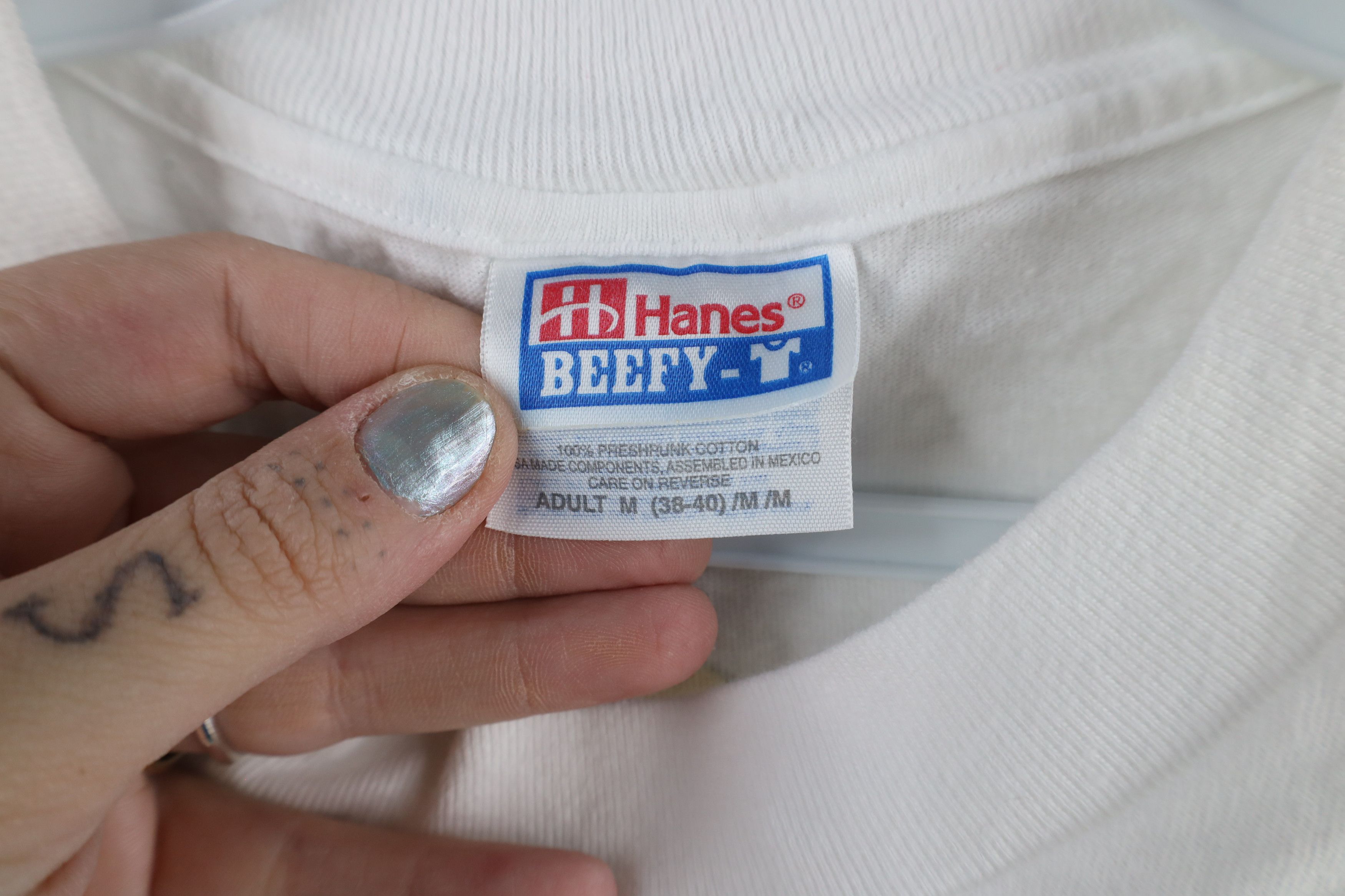 Vintage Vintage 90s Hogs Ass Garlic Habanero Sauce T-Shirt White Size US M / EU 48-50 / 2 - 7 Thumbnail