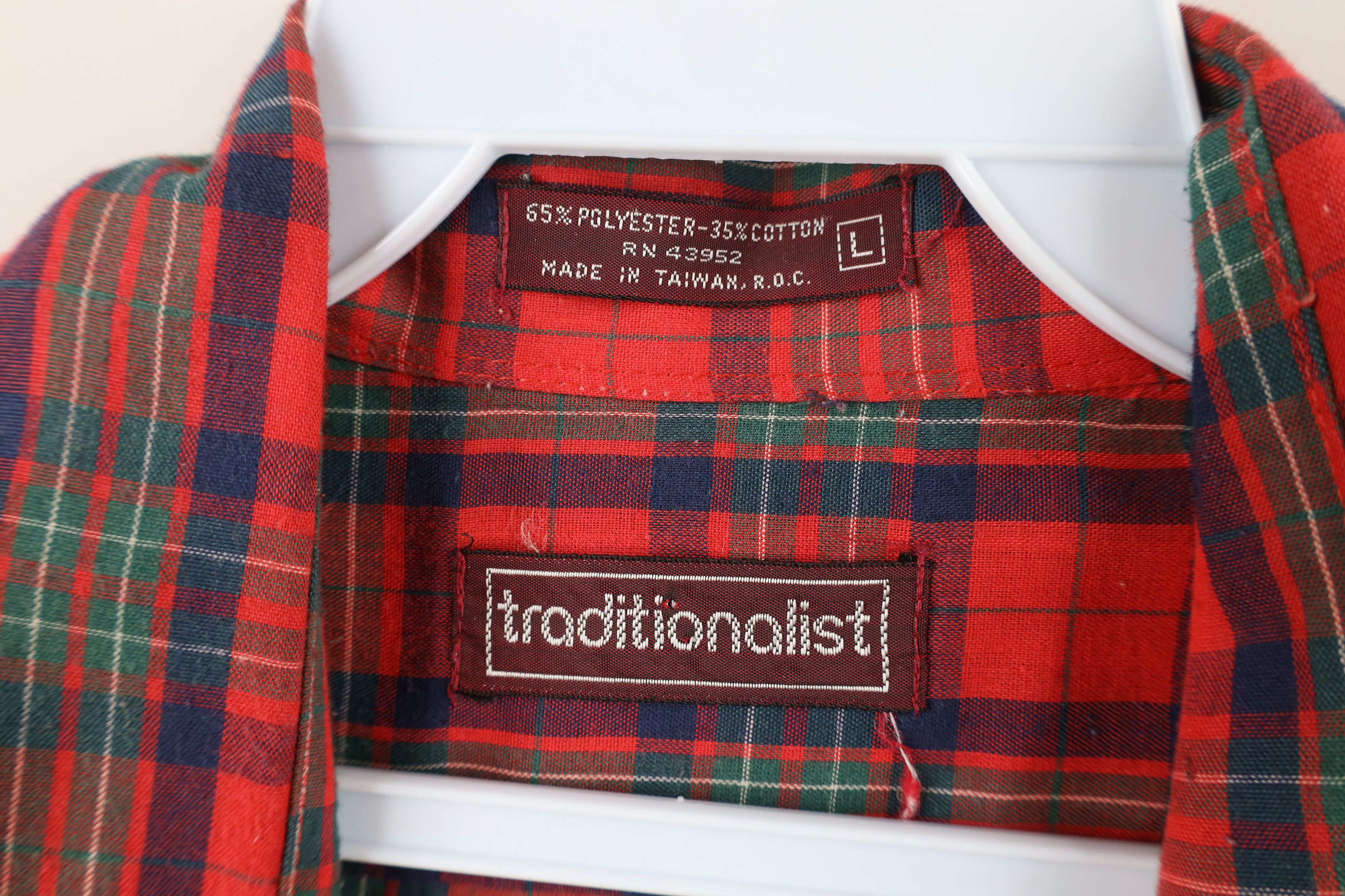 Vintage Vintage 70s Streetwear Long Sleeve Button Shirt Plaid Size US L / EU 52-54 / 3 - 5 Thumbnail