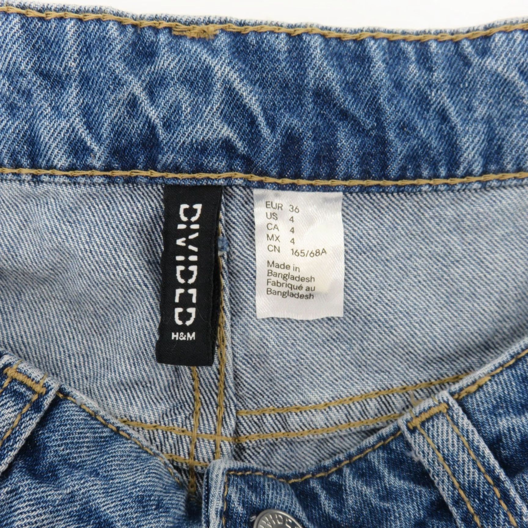 Vintage H&M Divided Jeans Women 4 Distressed Wide-Leg 5-Pocket Denim Blue Cotton Blend Pocket Pockets Regular Vintage No Size 27" / US 4 / IT 40 - 7 Thumbnail