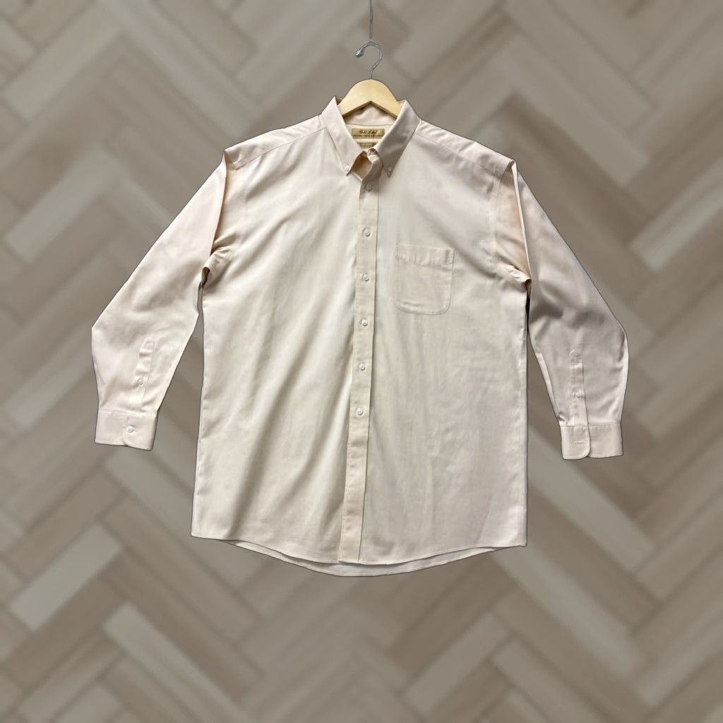 Roundtree & Yorke Roundtree & Yorke Gold Label Shirt Mens 16.5 Peach Cotton Button-Down Classic Size US L / EU 52-54 / 3 - 1 Thumbnail