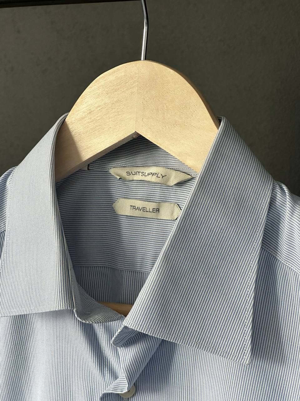 Suitsupply Suitsupply TRAVELLER Blue Cotton Striped Shirt Size US L / EU 52-54 / 3 - 5 Thumbnail