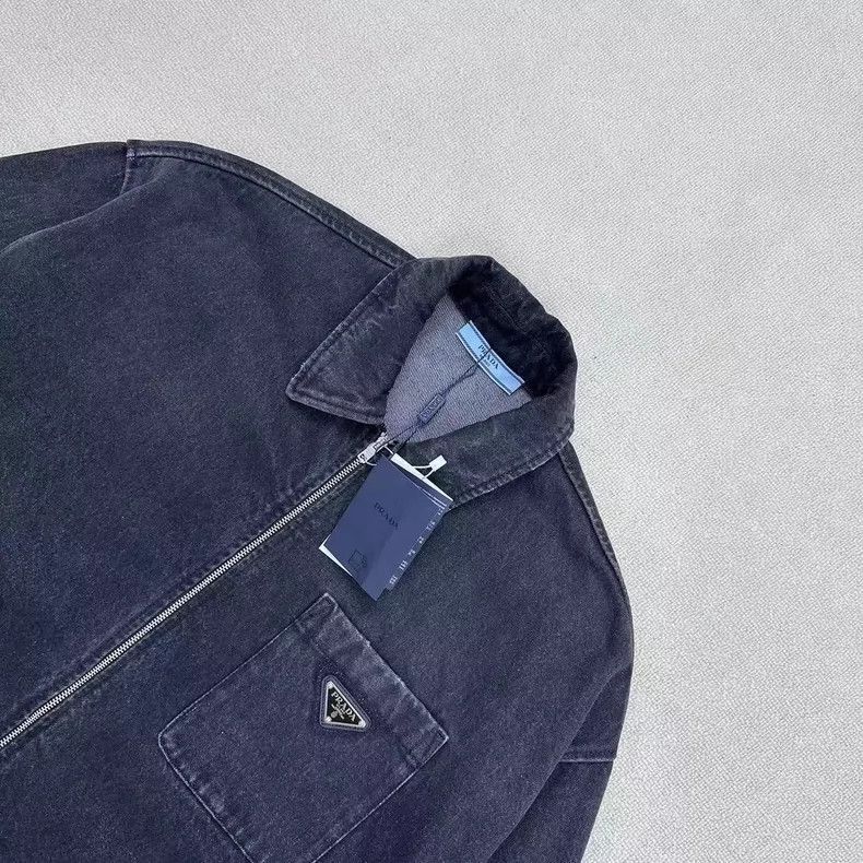 Prada Prada Black Gray Washed Denim Jacket-2506 Size US M / EU 48-50 / 2 - 3 Thumbnail