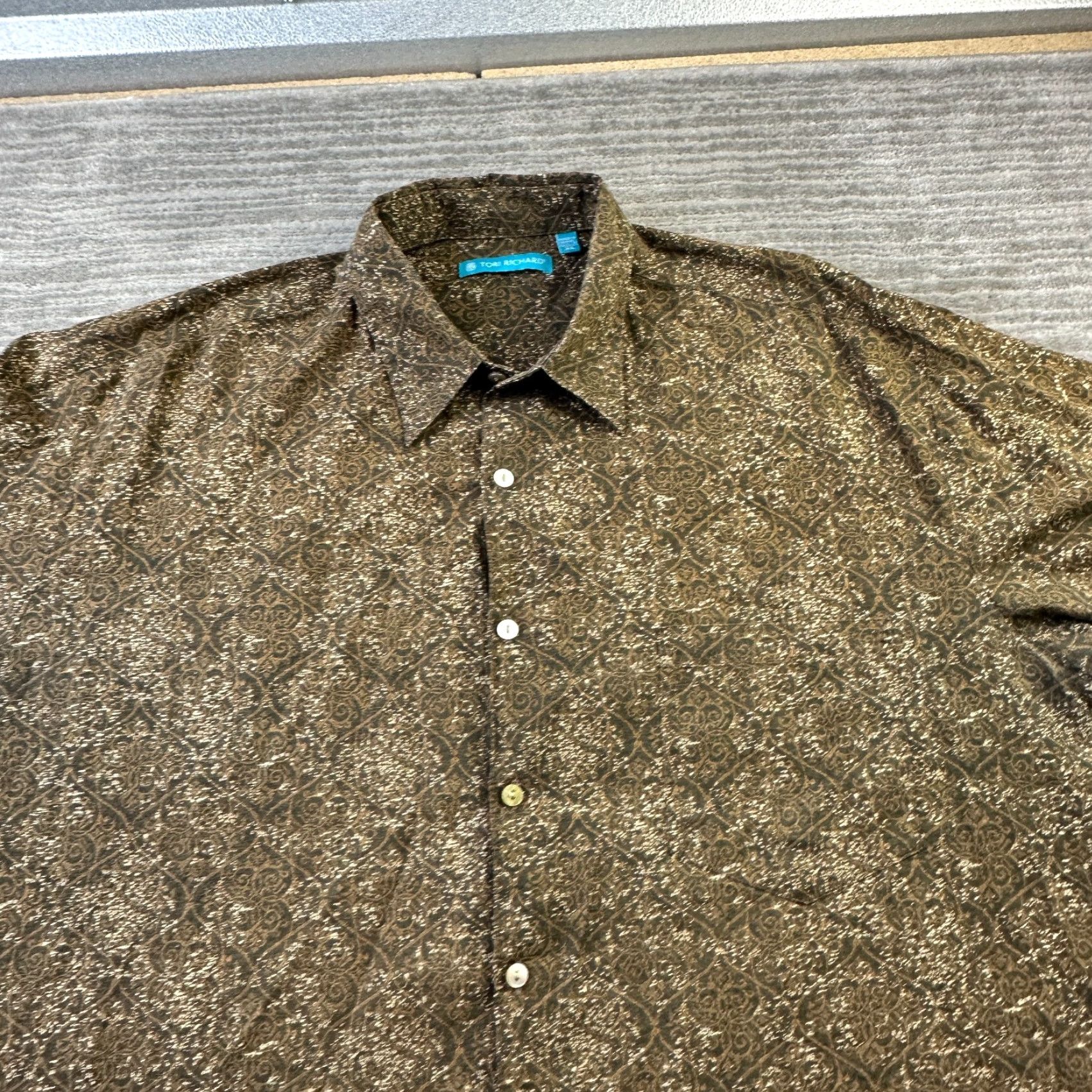 Tori Richard Tori Richard Shirt Extra Large Mens Brown Button Up Camp Size US XL / EU 56 / 4 - 3 Thumbnail