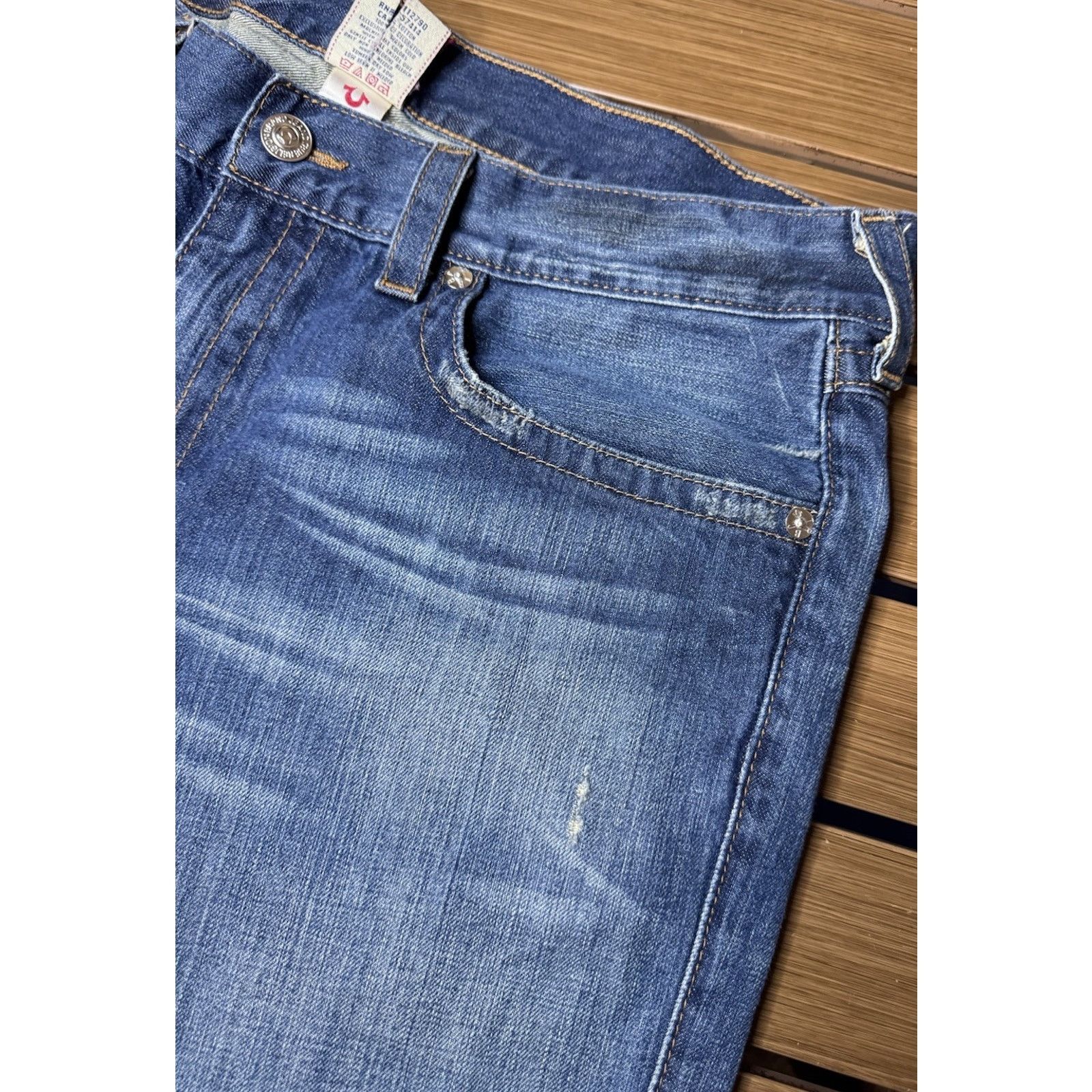 True Religion True Religion Mens Jeans 40x33 Stitch Denim USA Straight Fit Size US 40 / EU 56 - 15 Thumbnail