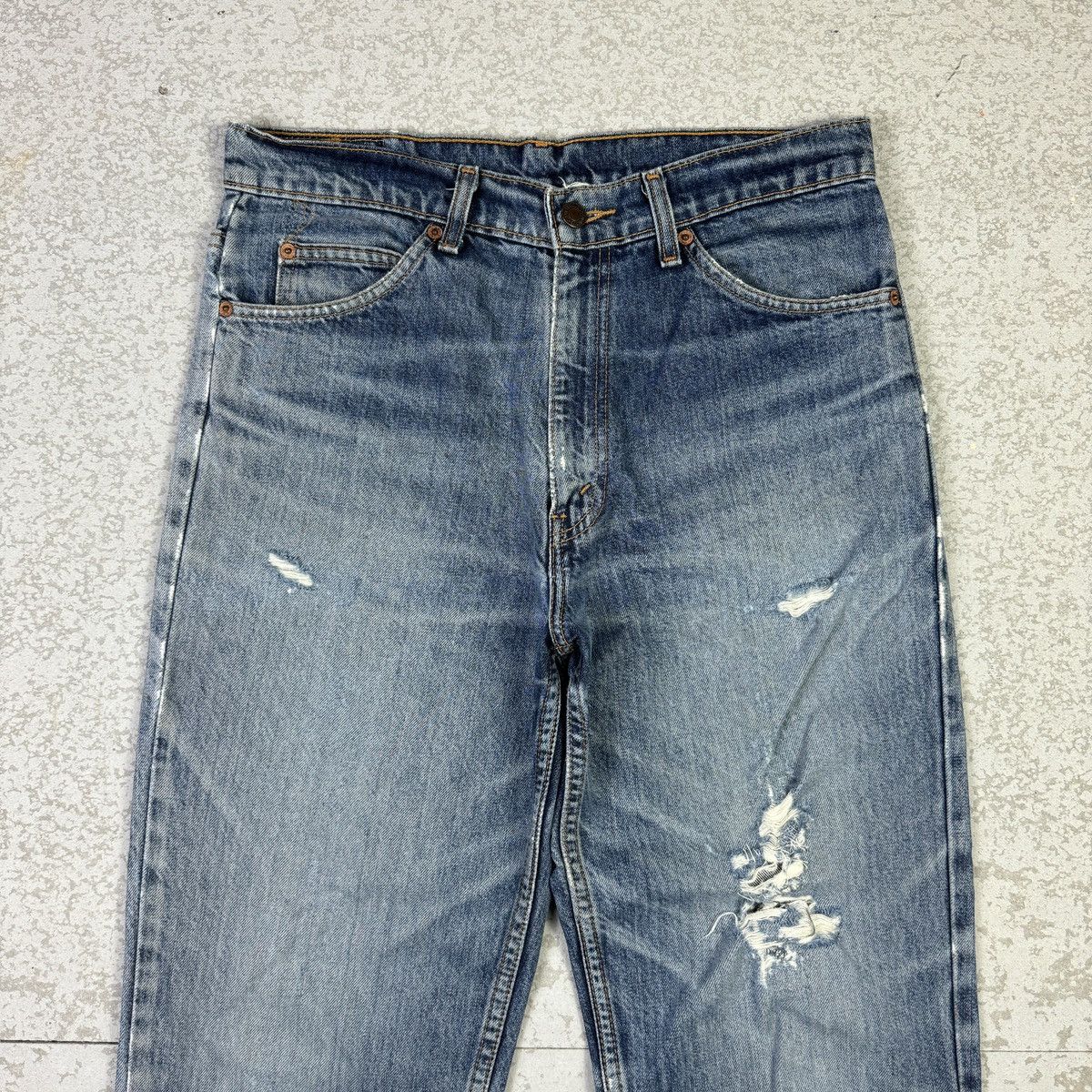 If Six Was Nine × Levi's × Vintage 💥Vintage 90s Levis 609 Orange Tab Distressed Ripped Jean Size US 31 - 5 Thumbnail
