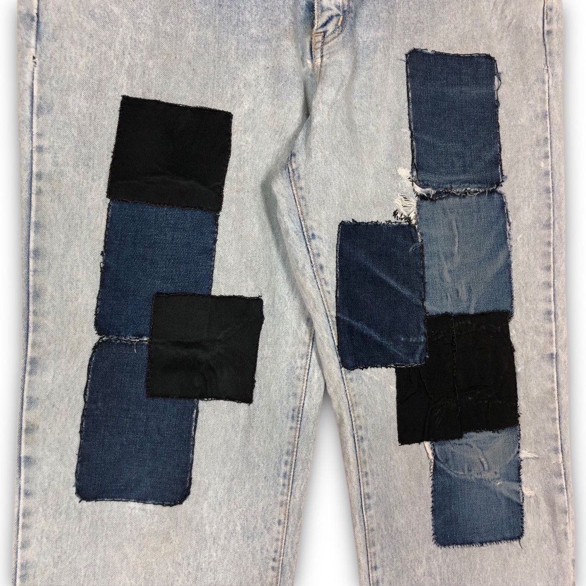 Edwin Vintage Edwin Acid Wash Distressed Patchwork Denim Jeans Size US 42 / EU 58 - 6 Thumbnail