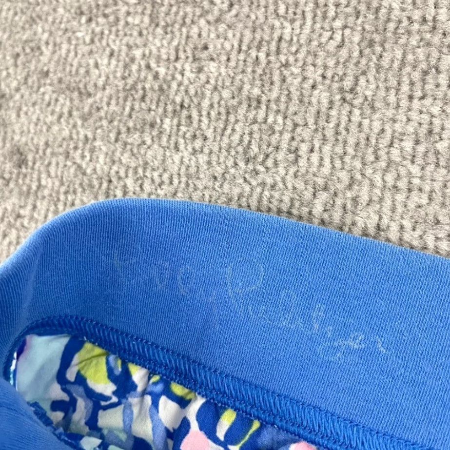 Lilly Pulitzer Lilly Pulitzer Women's Palazzos Pants Medium Blue Tropical Floral Stretch Summer Casual Size 32" / US 10 / IT 46 - 2 Thumbnail