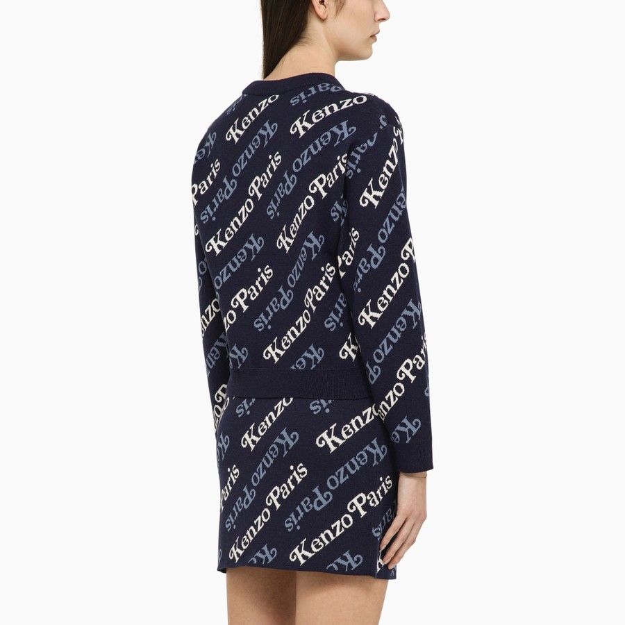 Kenzo o1d2blof0824 Midnight Cotton And Wool Sweater in Blue Size M / US 6-8 / IT 42-44 - 3 Thumbnail