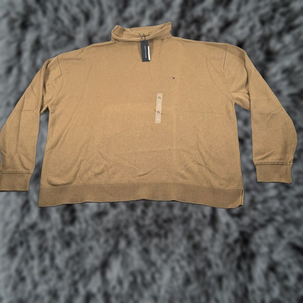 Tommy Hilfiger Tommy Hilfiger Sweater Womens XL Relaxed Fit Mockneck Academia Preppy Tan Size XL / US 12-14 / IT 48-50 - 1 Thumbnail