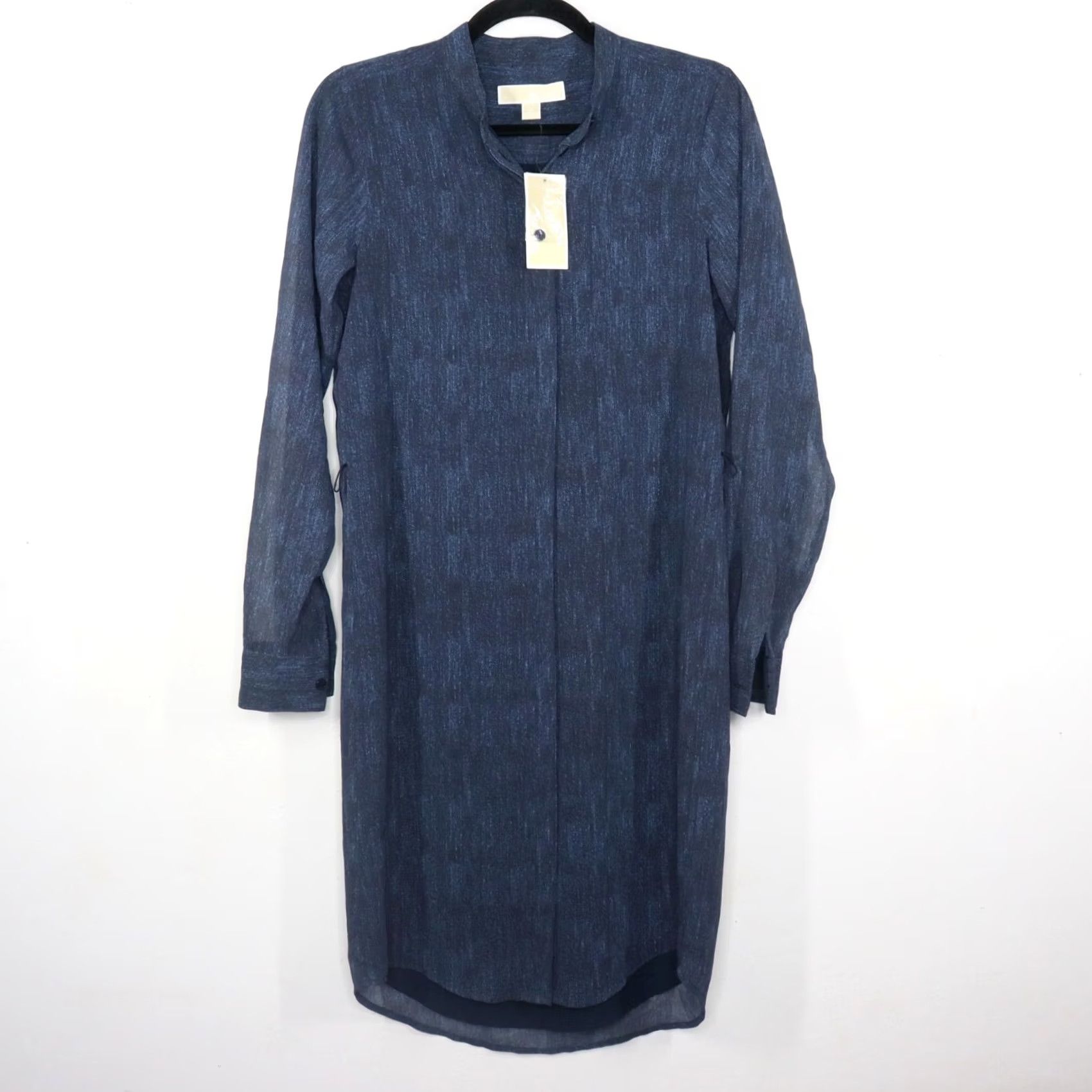 Michael Kors Michael Kors Shirtdress Womens XS Blue Printed Chiffon Shirt Dress Long Sleeve Knee Length Button Dress Womens XS Blue Printed Chiffon Size XS / US 0-2 / IT 36-38 - 2 Thumbnail