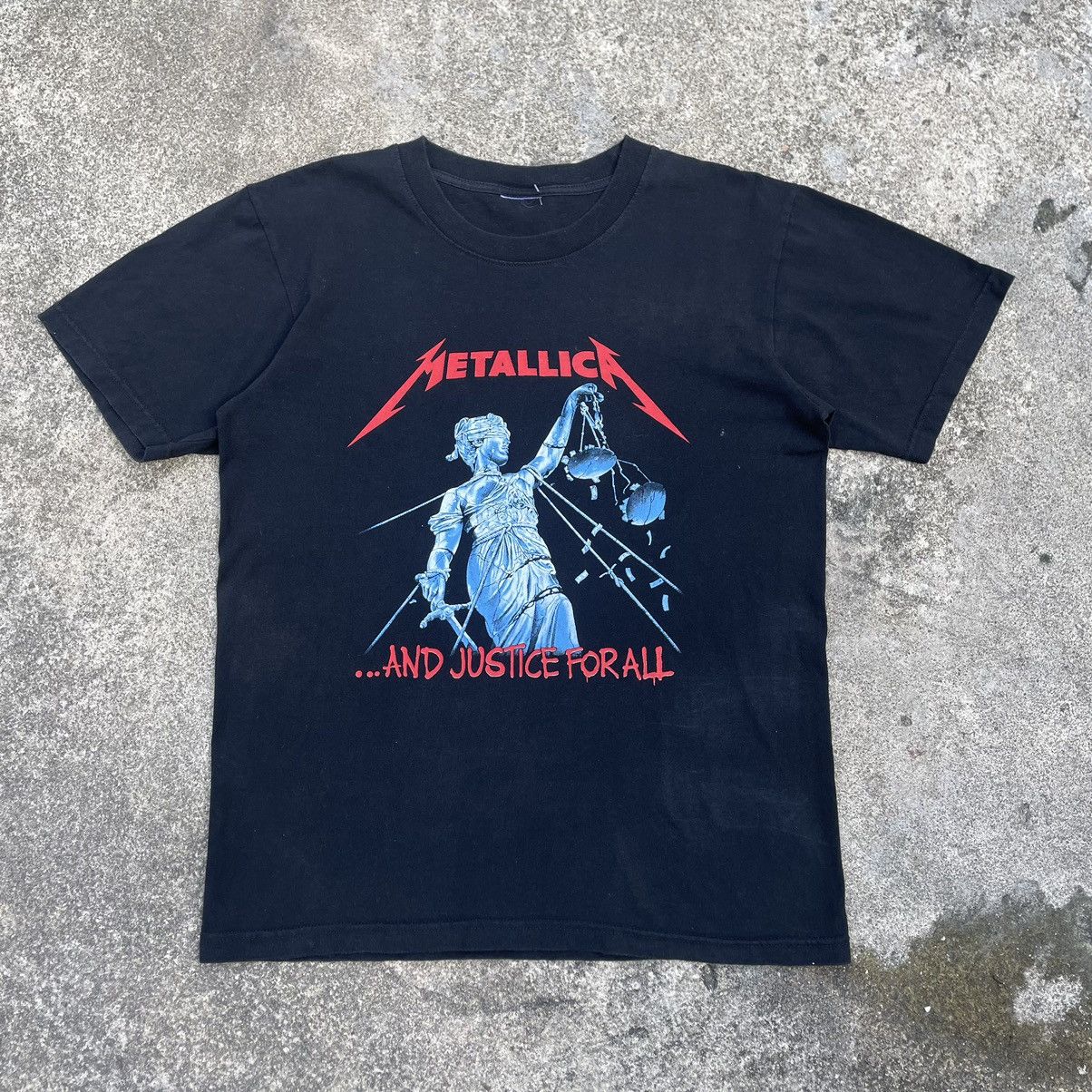 Band Tees × Metallica × Vintage 🔥OG🔥Vintage Metallica Justice For All Heavy Metal Promo Tee Size US M / EU 48-50 / 2 - 1 Thumbnail