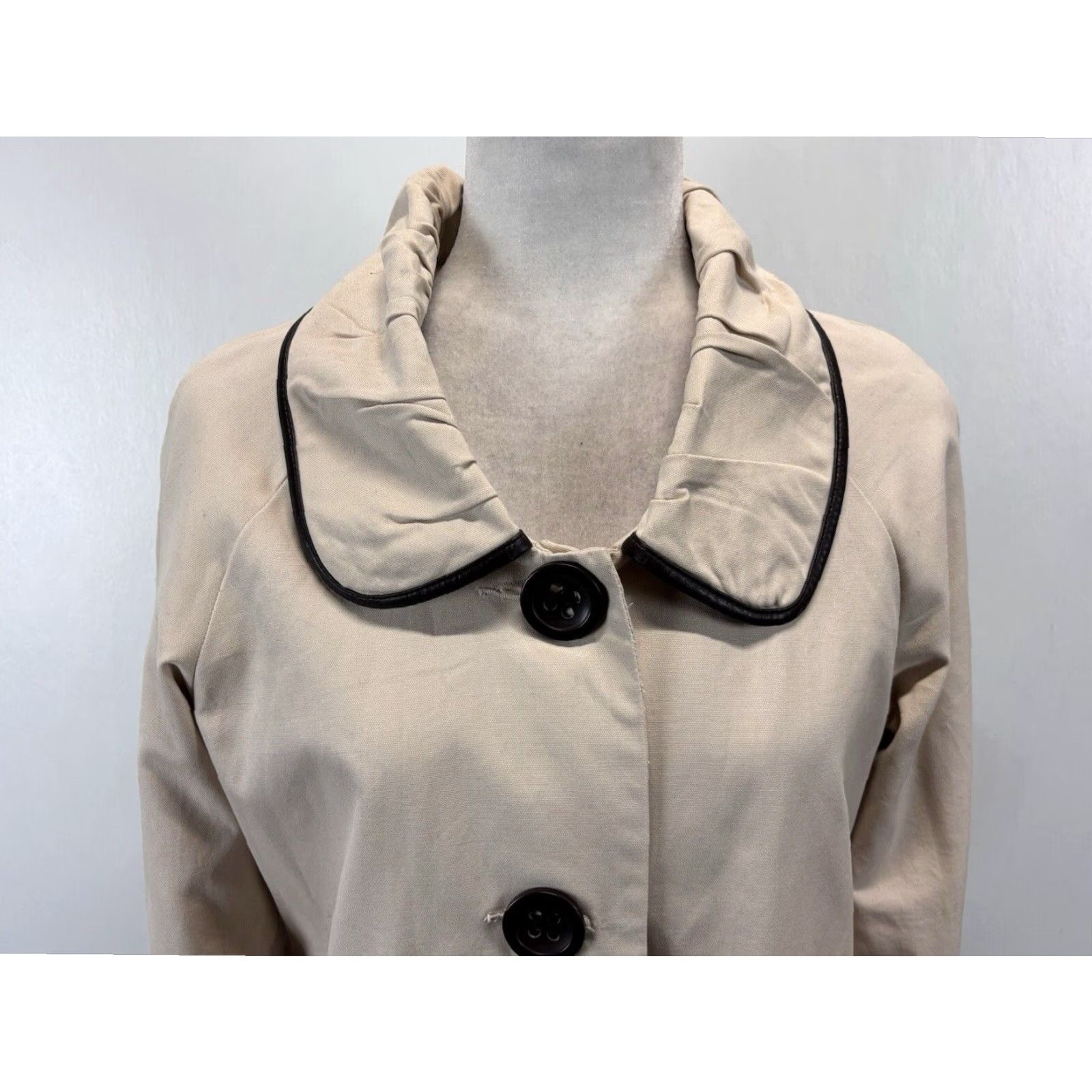 BB Dakota VINTAGE BB Dakota Tan Cotton Jacket Womens Large Retro Classic Button Overcoat Size L / US 10 / IT 46 - 6 Thumbnail
