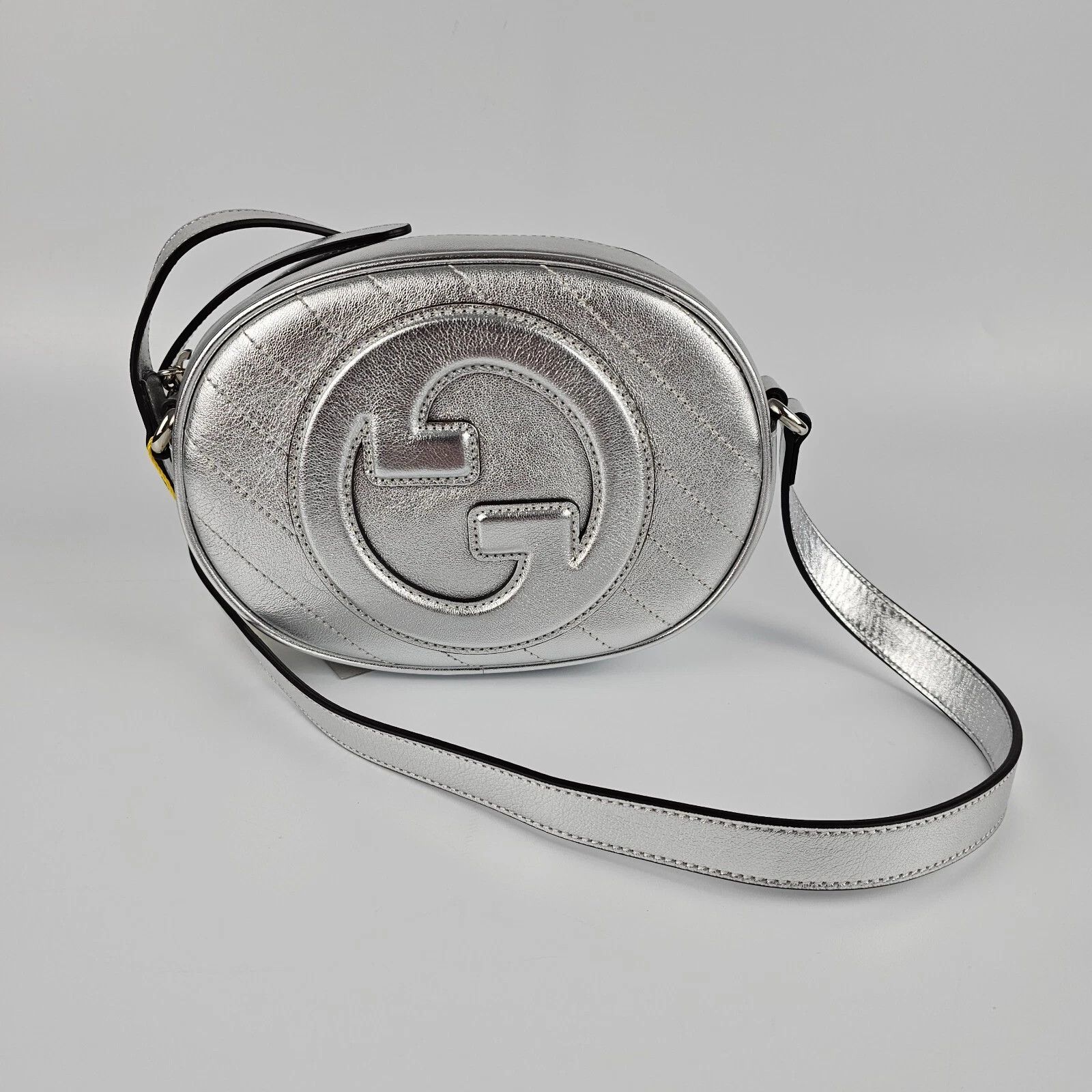 Gucci GUCCI Blondie Mini Metallic Silver Leather Shoulder Bag Size ONE SIZE - 3 Thumbnail