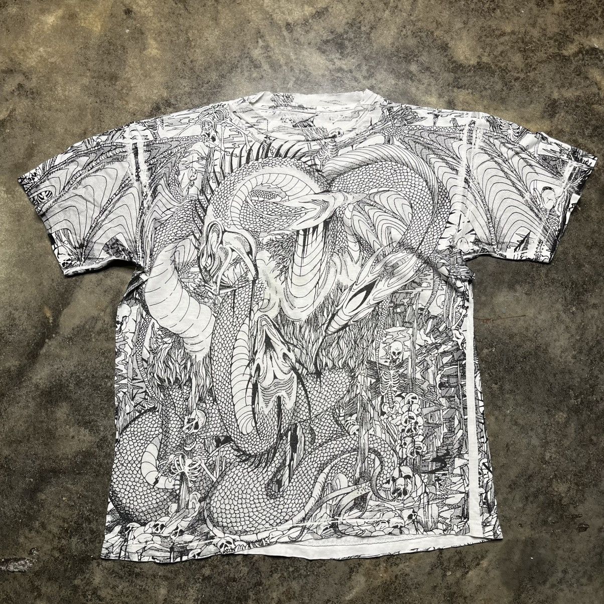 Vintage vintage all over print skeleton snake single stitch tshirt Size US L / EU 52-54 / 3 - 1 Thumbnail