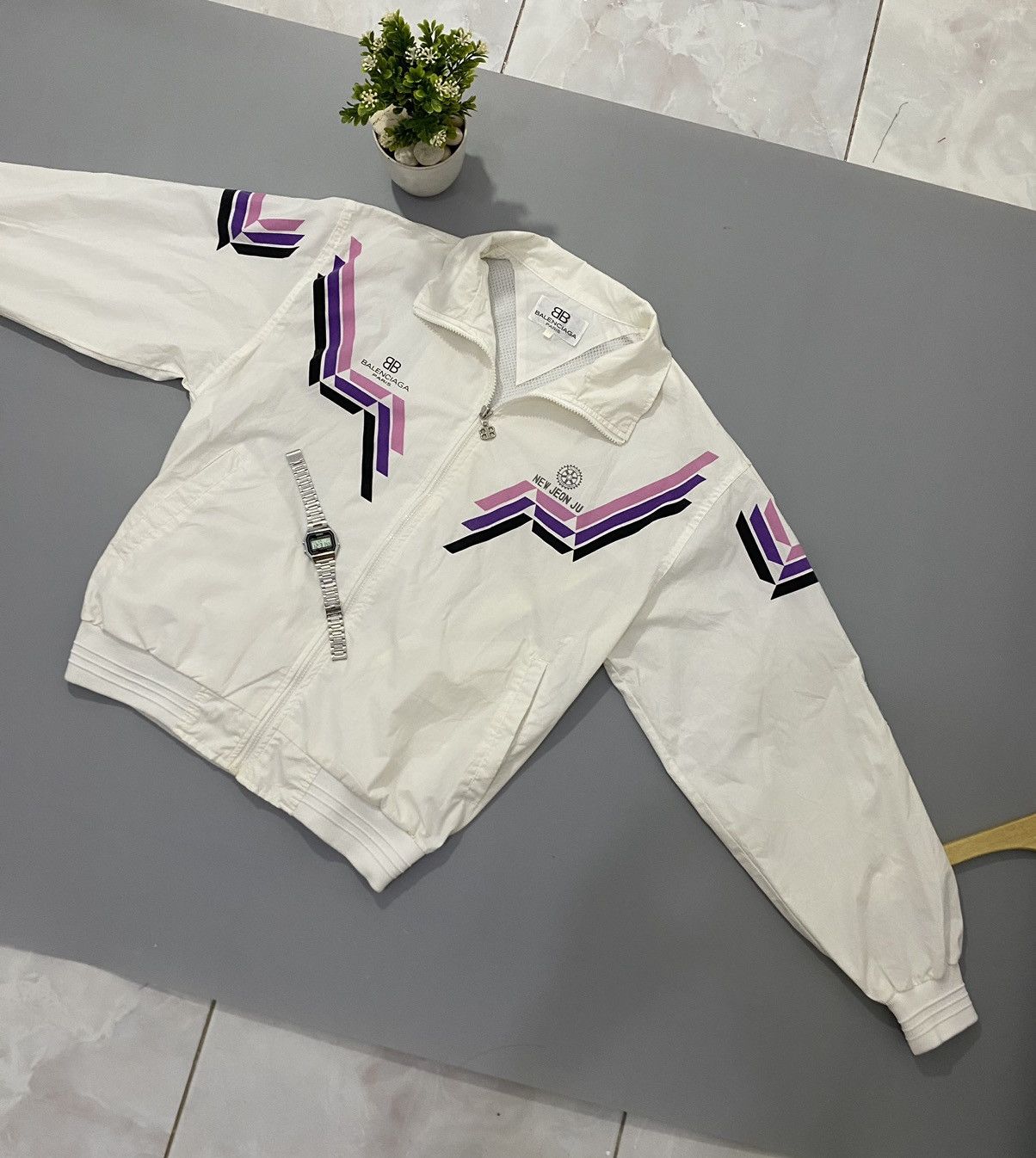 Balenciaga 💥Rare💥80s 90s Balenciaga Track Jacket Size US L / EU 52-54 / 3 - 9 Thumbnail