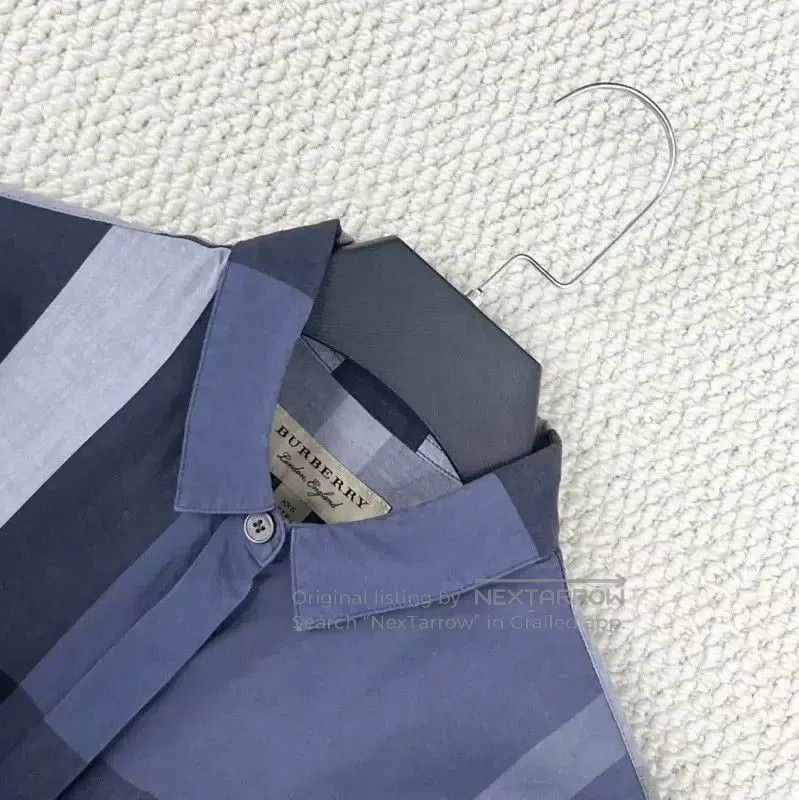 Burberry Burberry Blue Cotton Blend Check Embroidered Shirt. Size XXS / US 00 / IT 34 - 3 Thumbnail