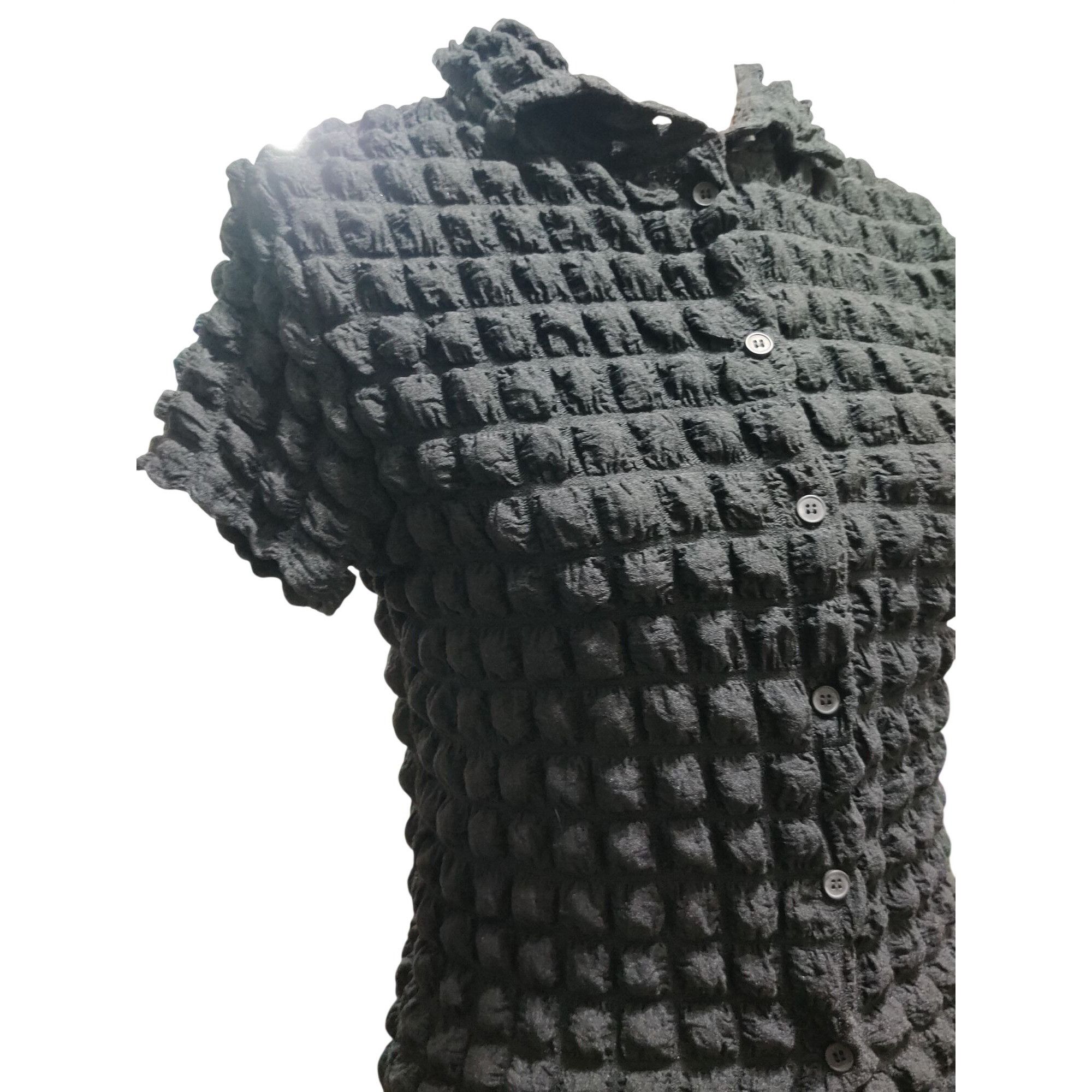 Other Jolie & Joy M Womens Black Shirt Textured Bubble Button Stre Size M / US 6-8 / IT 42-44 - 4 Thumbnail