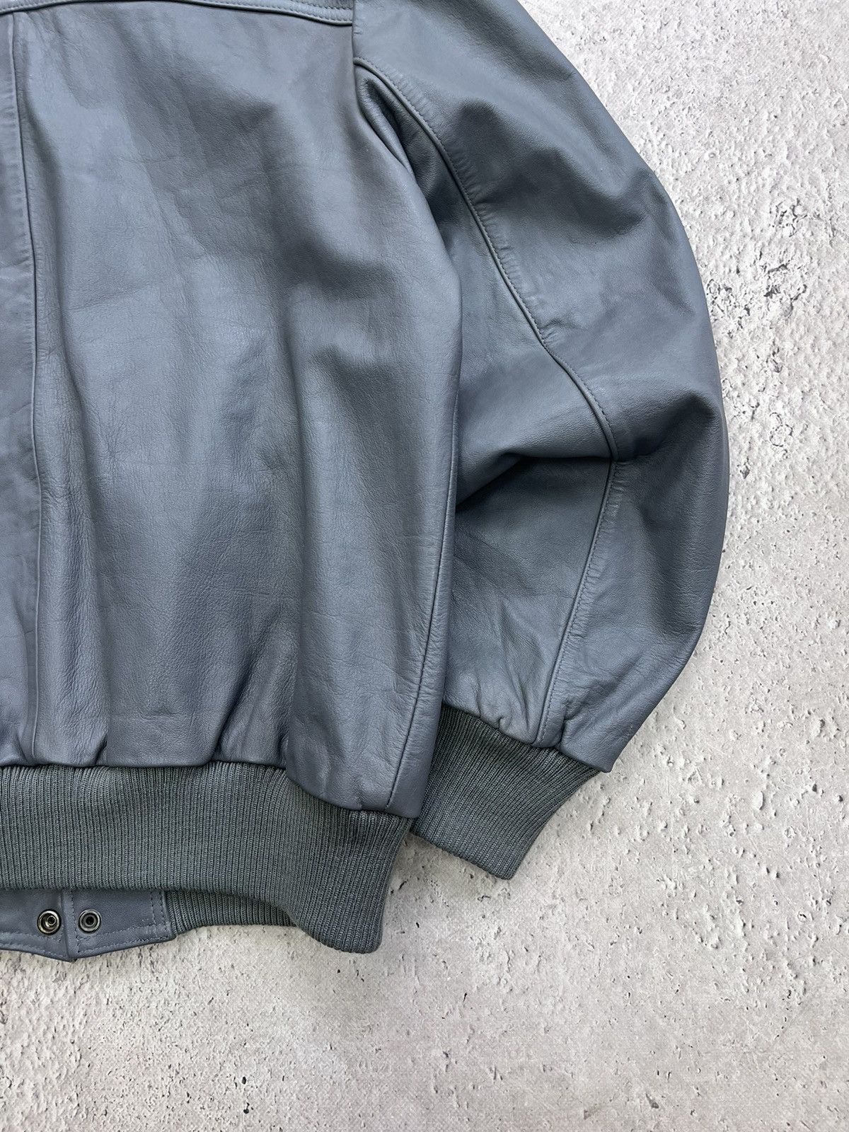 Genuine Leather × Japanese Brand Vintage Grey Leather y2k Biker AVIATOR Racing Jacket Size US M / EU 48-50 / 2 - 14 Thumbnail
