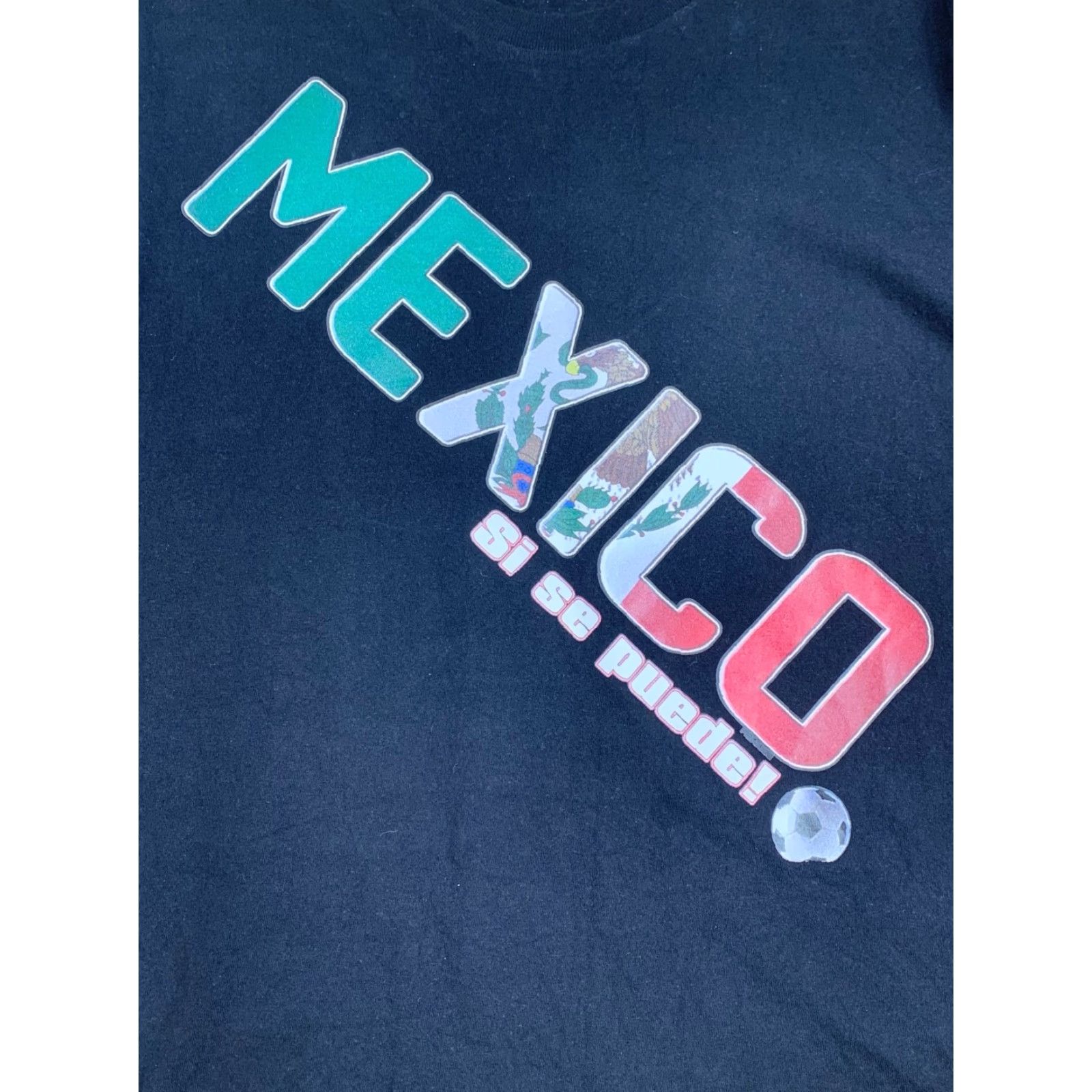 Vintage LTI Mens Black Mexico Si Se Puede Soccer Futbol T-shirt Size S Size US S / EU 44-46 / 1 - 6 Thumbnail
