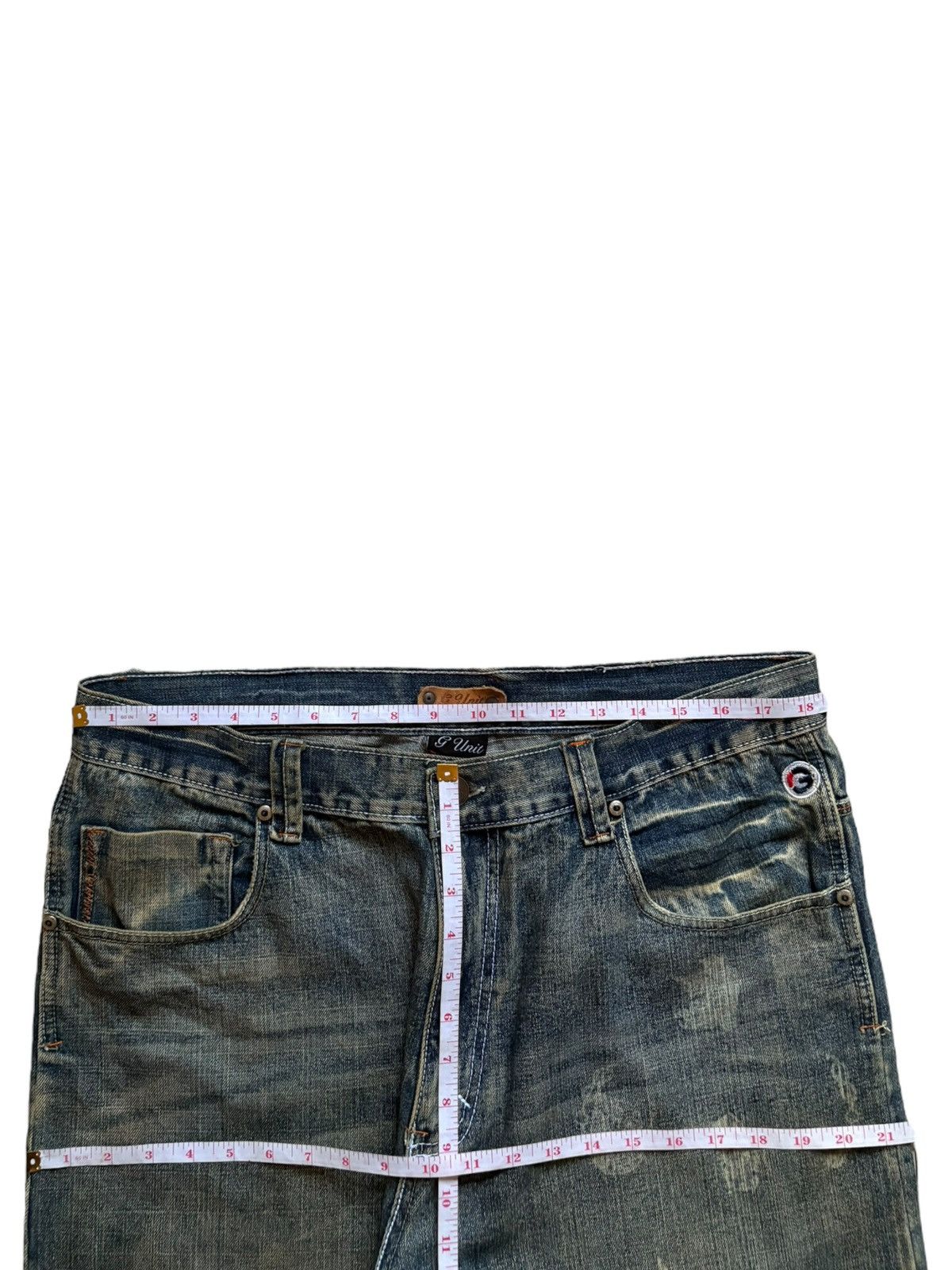 G-Unit × Japanese Brand Vintage Japanese G Unit Mud Wash Embroidery Jean Shorts Jort Size US 37 - 15 Thumbnail