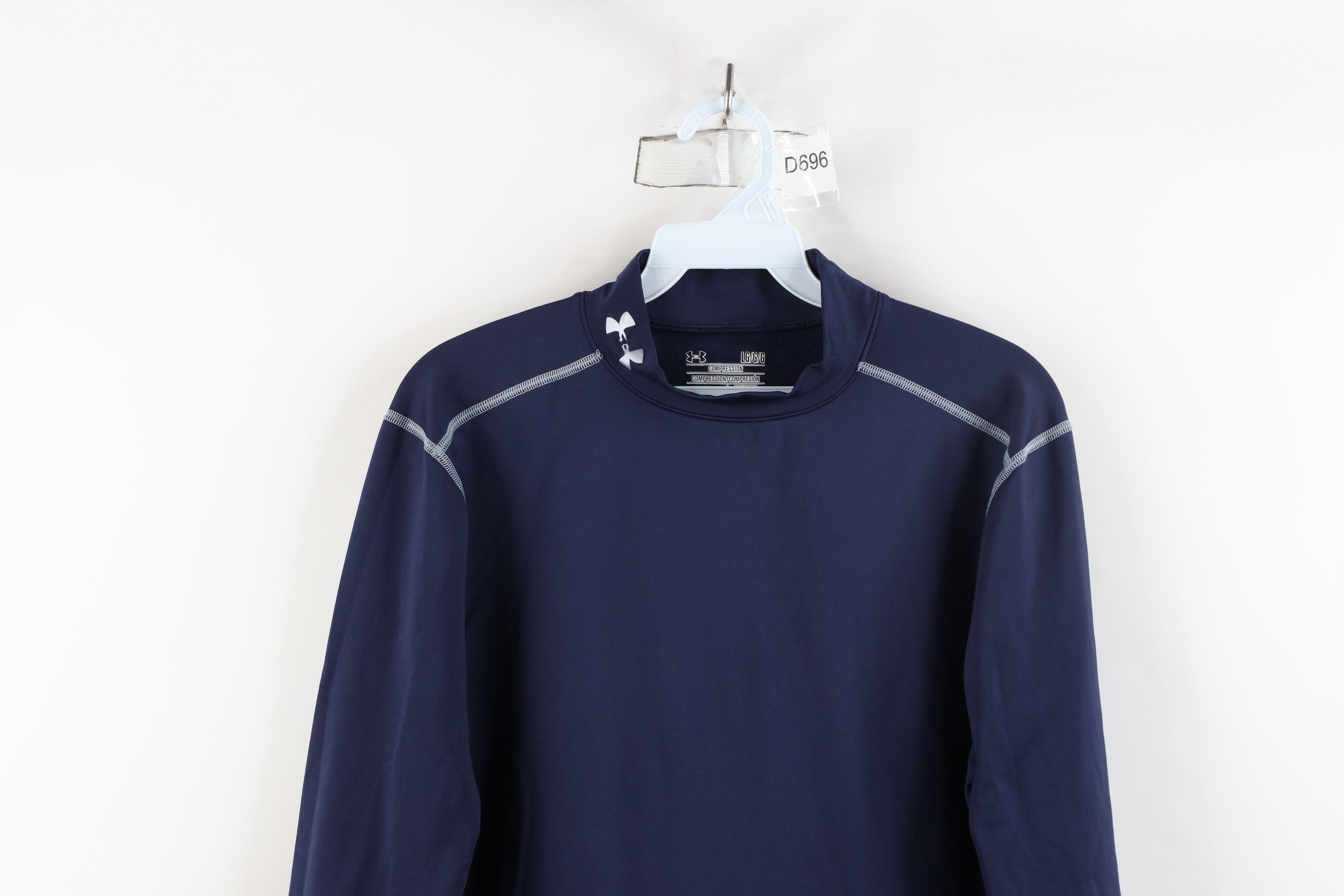 Under Armour × Vintage Under Armour Compression Mock Neck Long Sleeve T-Shirt Blue Size US L / EU 52-54 / 3 - 2 Thumbnail