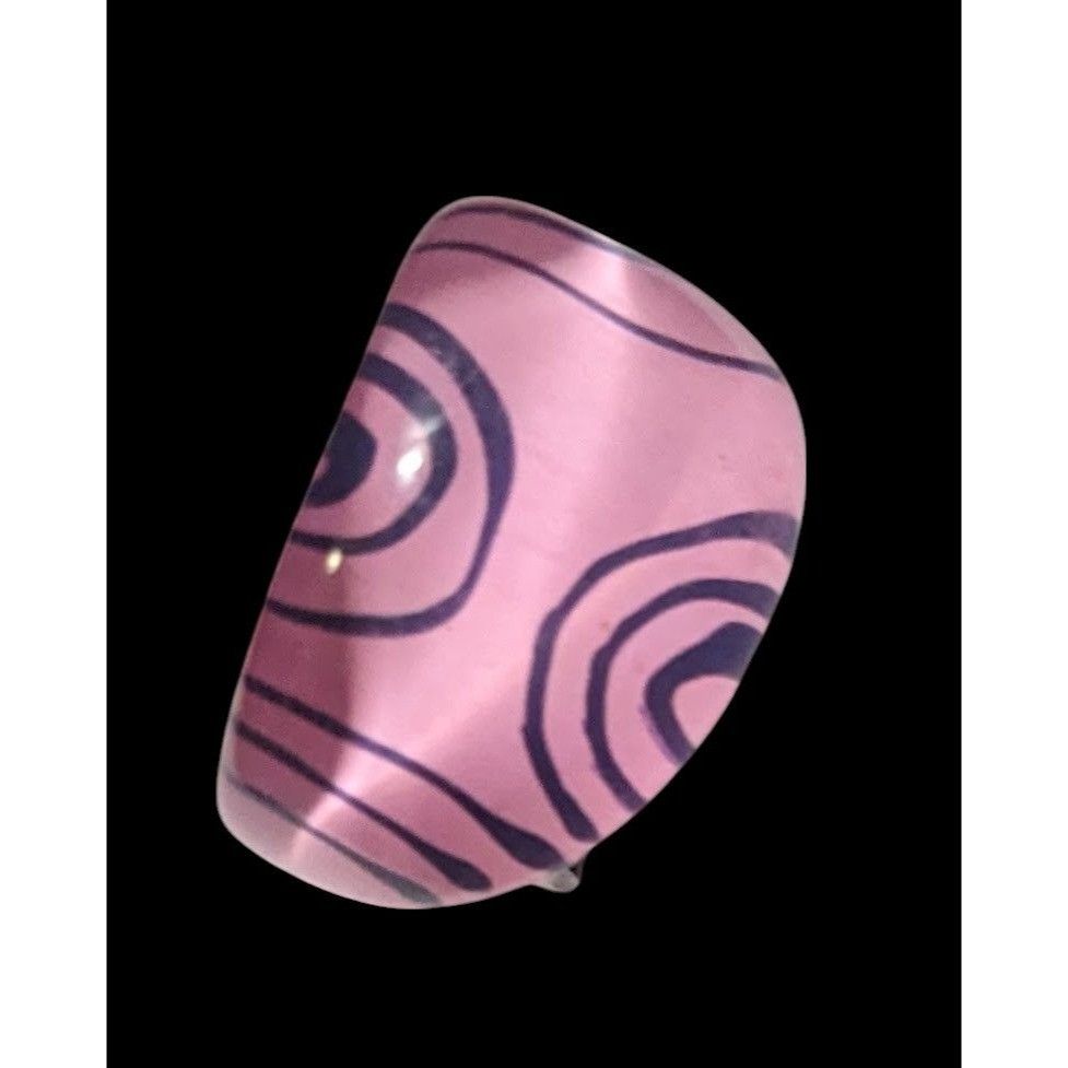 Other Bubblegum Pink And Purple Abstract Swirl Retro Chunky Ring S Size ONE SIZE - 2 Thumbnail