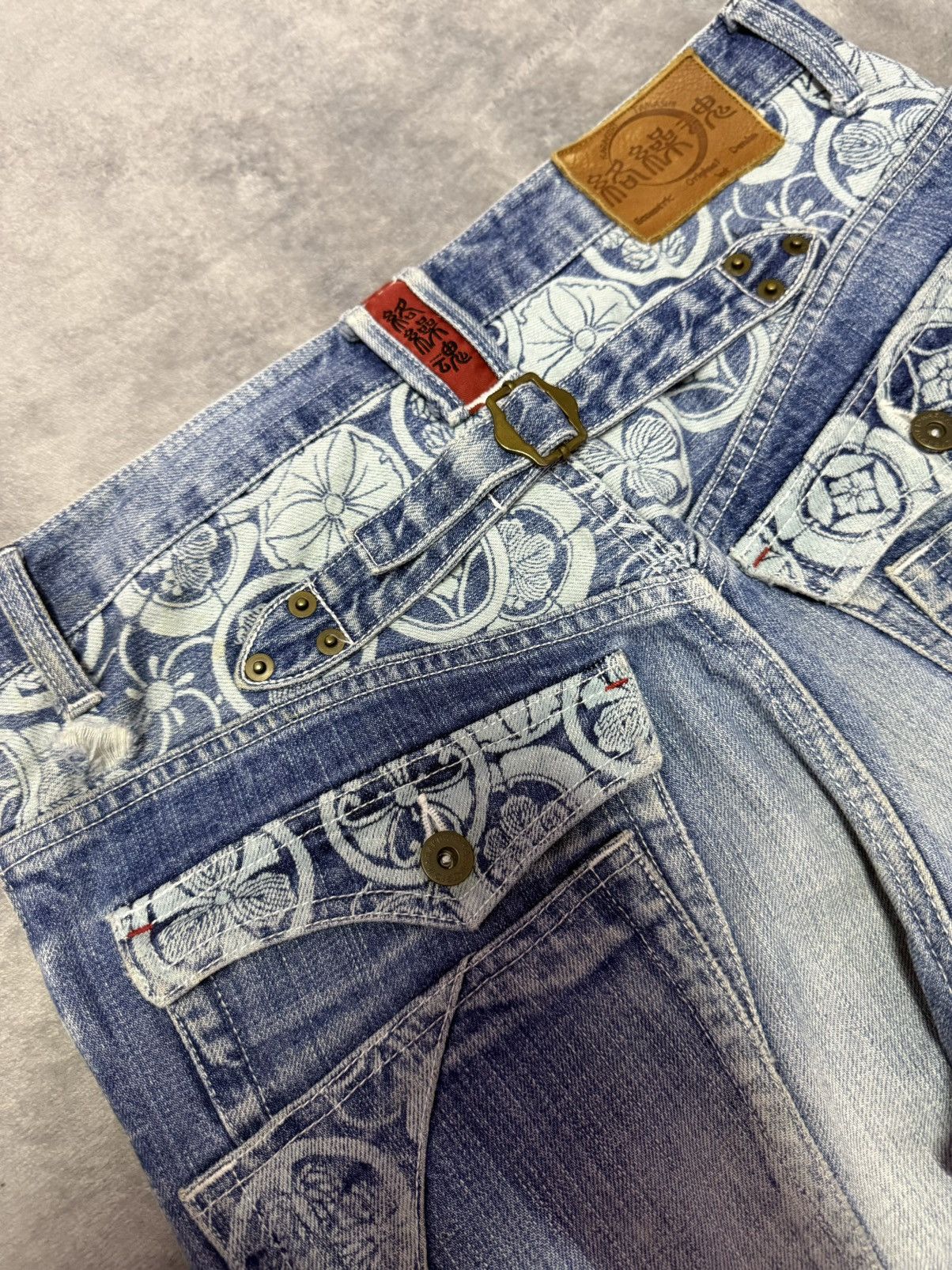 Japanese Brand × Red Monkey Karakuri Tamashi Artisanal constructed Pocket Baggy Jeans Size US 30 / EU 46 - 10 Thumbnail