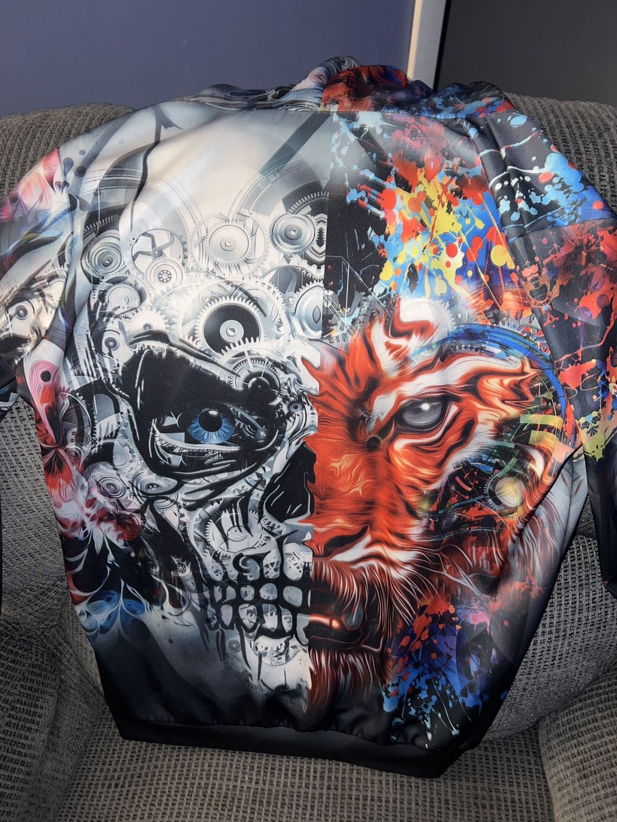 Hypebeast Creative Animals Colorful Tiger Skull All-Over Hoodie Size US L / EU 52-54 / 3 - 4 Thumbnail