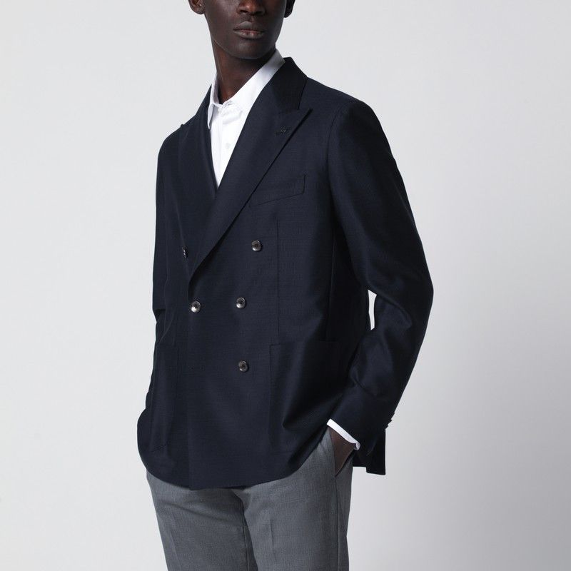 Tagliatore Tagliatore Blue Wool Double-Breasted Jacket Size US L / EU 52-54 / 3 - 1 Thumbnail