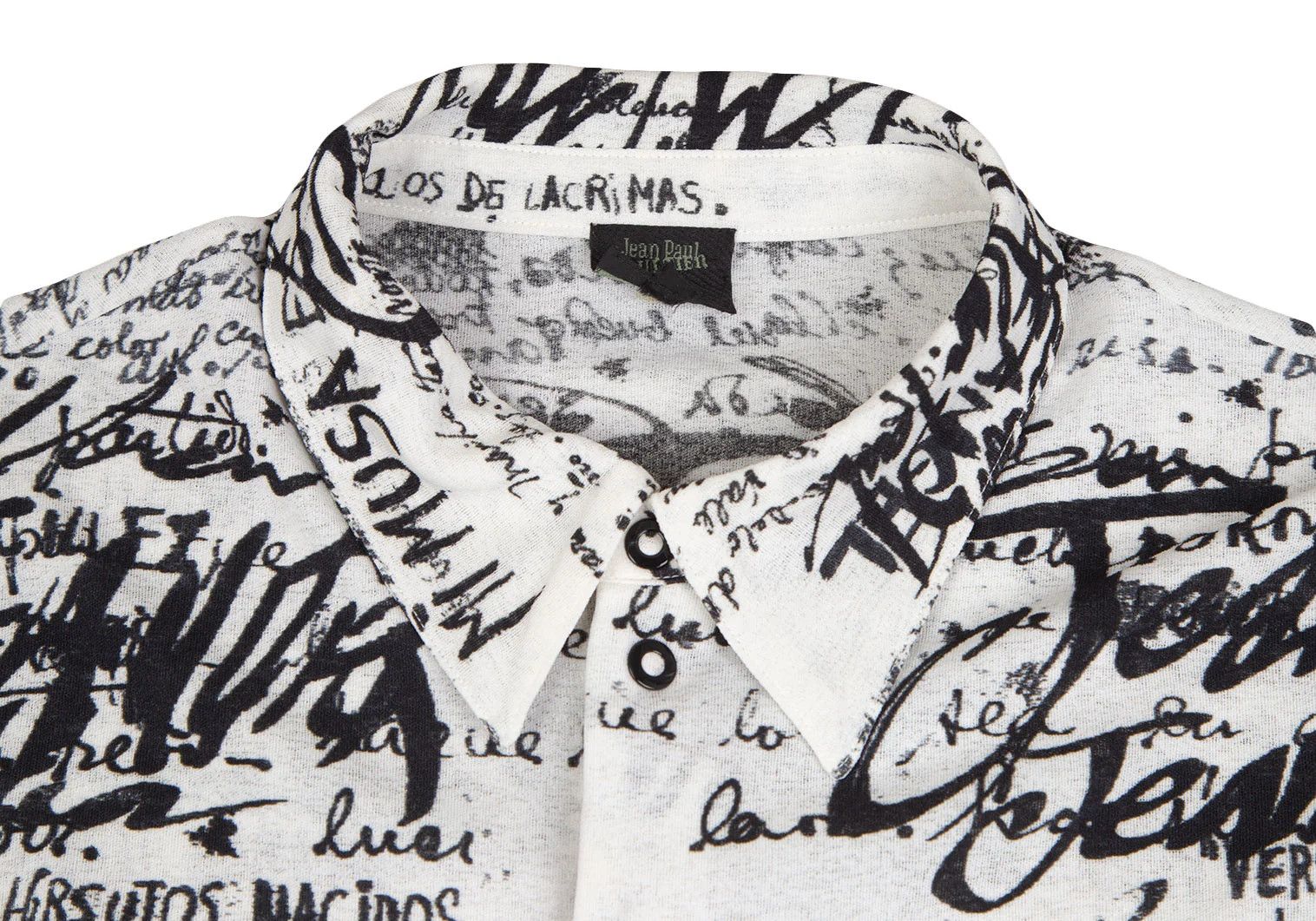 Jean Paul Gaultier Polyester Snap Button Shirt in Black and White, Size 48 Size US M / EU 48-50 / 2 - 4 Thumbnail