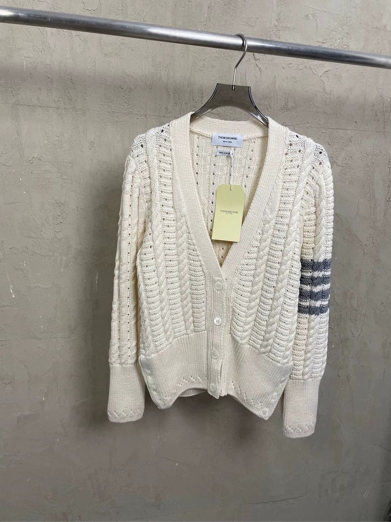 Thom Browne Thom Browne White American twill wool sweater Size M / US 6-8 / IT 42-44 - 1 Thumbnail