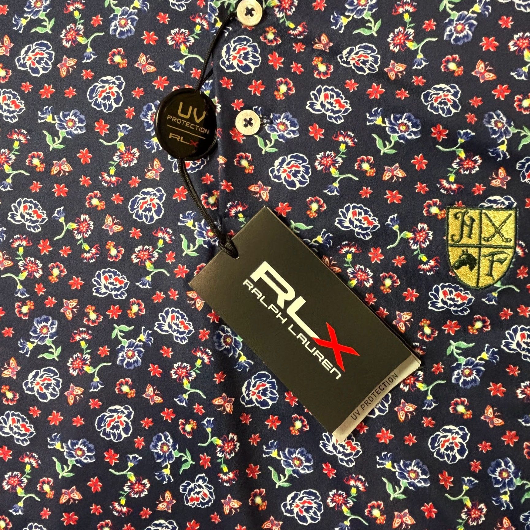 RLX Ralph Lauren RLX Ralph Lauren Polo Shirt Mens M Blue Floral Golf Wicking Classic NWT Size US M / EU 48-50 / 2 - 7 Thumbnail