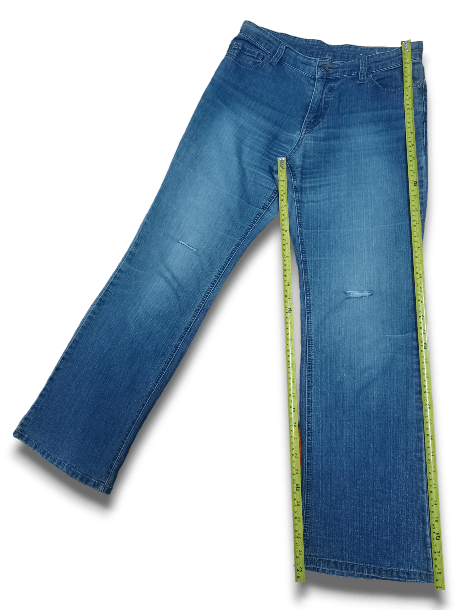Japanese Brand SALES 🔥 Vintage Japanese Blue Wash Flares Distressed Denim Size US 30 / EU 46 - 9 Thumbnail