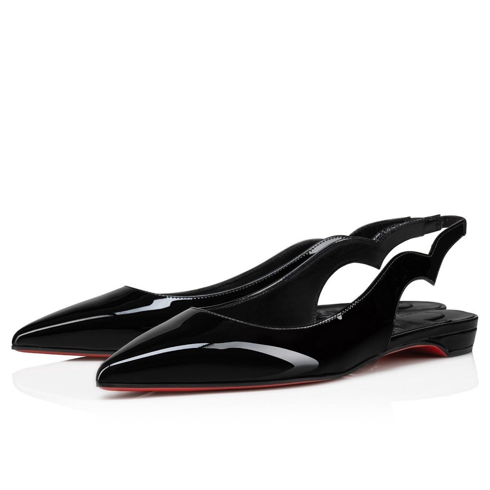 Christian Louboutin Hot Chickita Sling Flat Black Patent