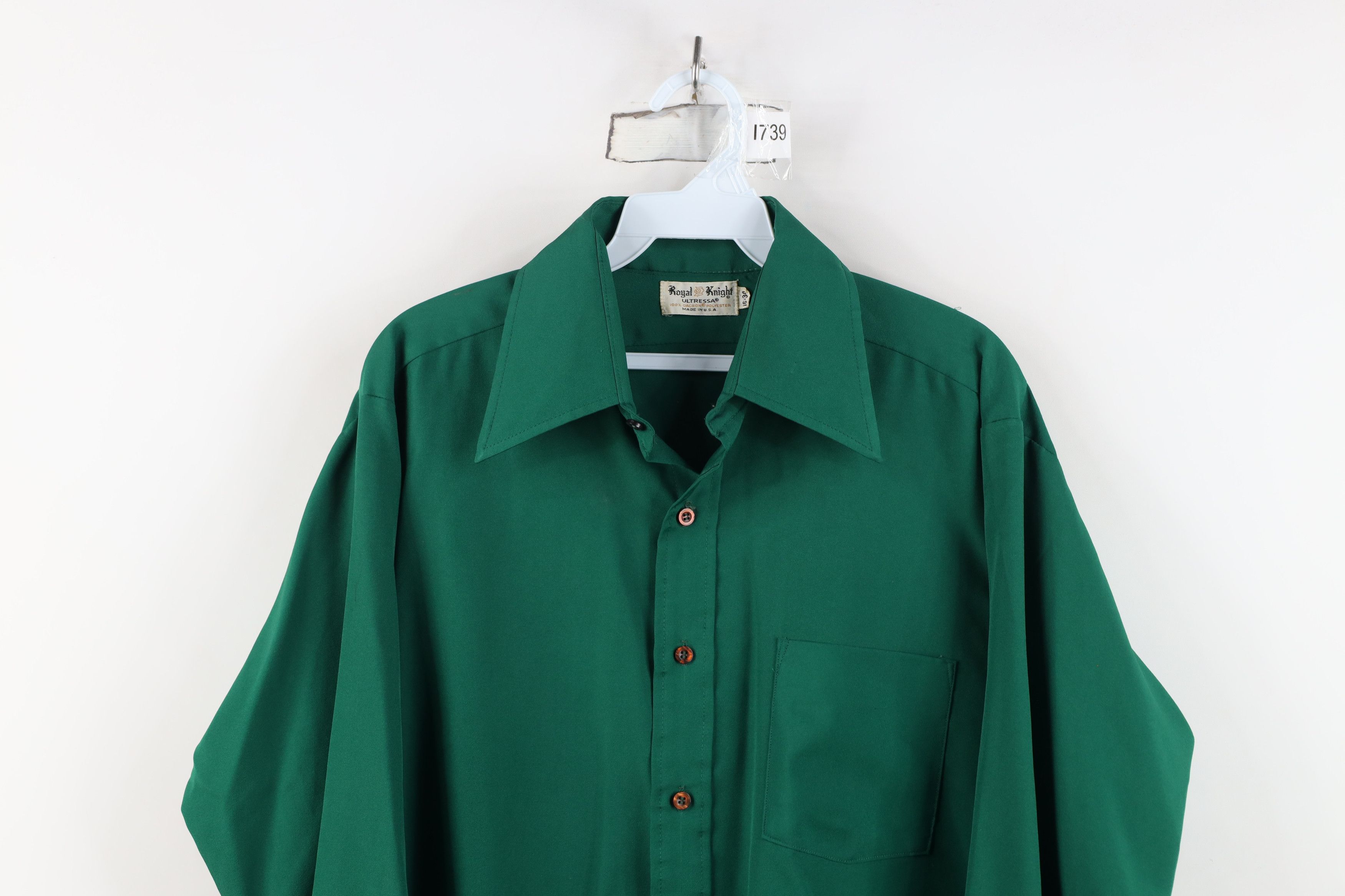 Vintage Vintage 70s Streetwear Knit Collared Button Shirt Green USA Size US M / EU 48-50 / 2 - 2 Thumbnail